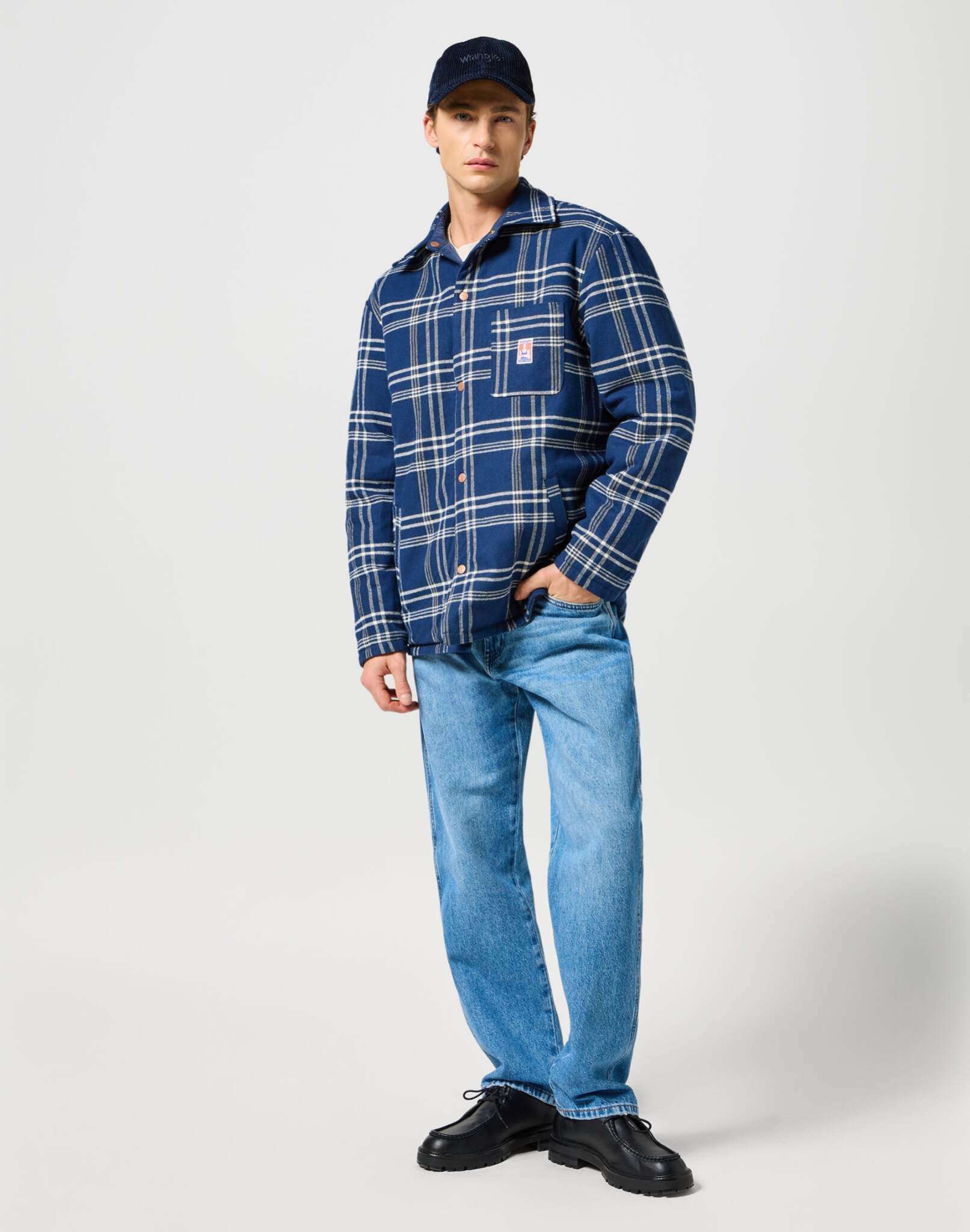 Cappello in velluto a coste con cappuccio Wrangler in blu scuro