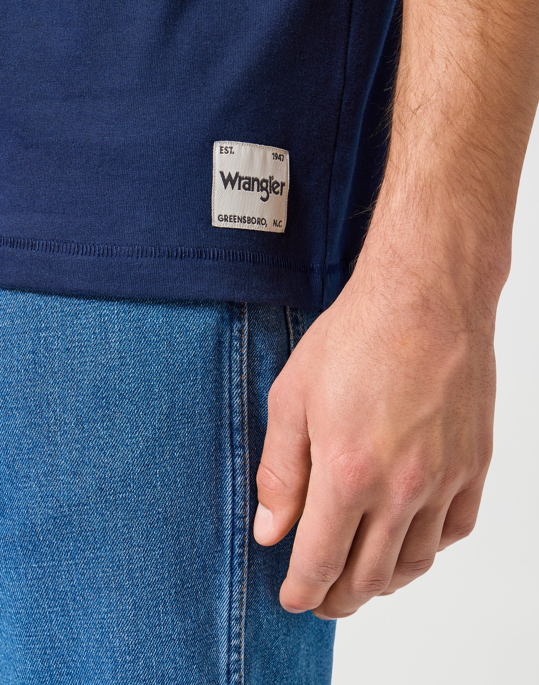 Maglietta a maniche corte a tinta unita in Marina Magliette Wrangler