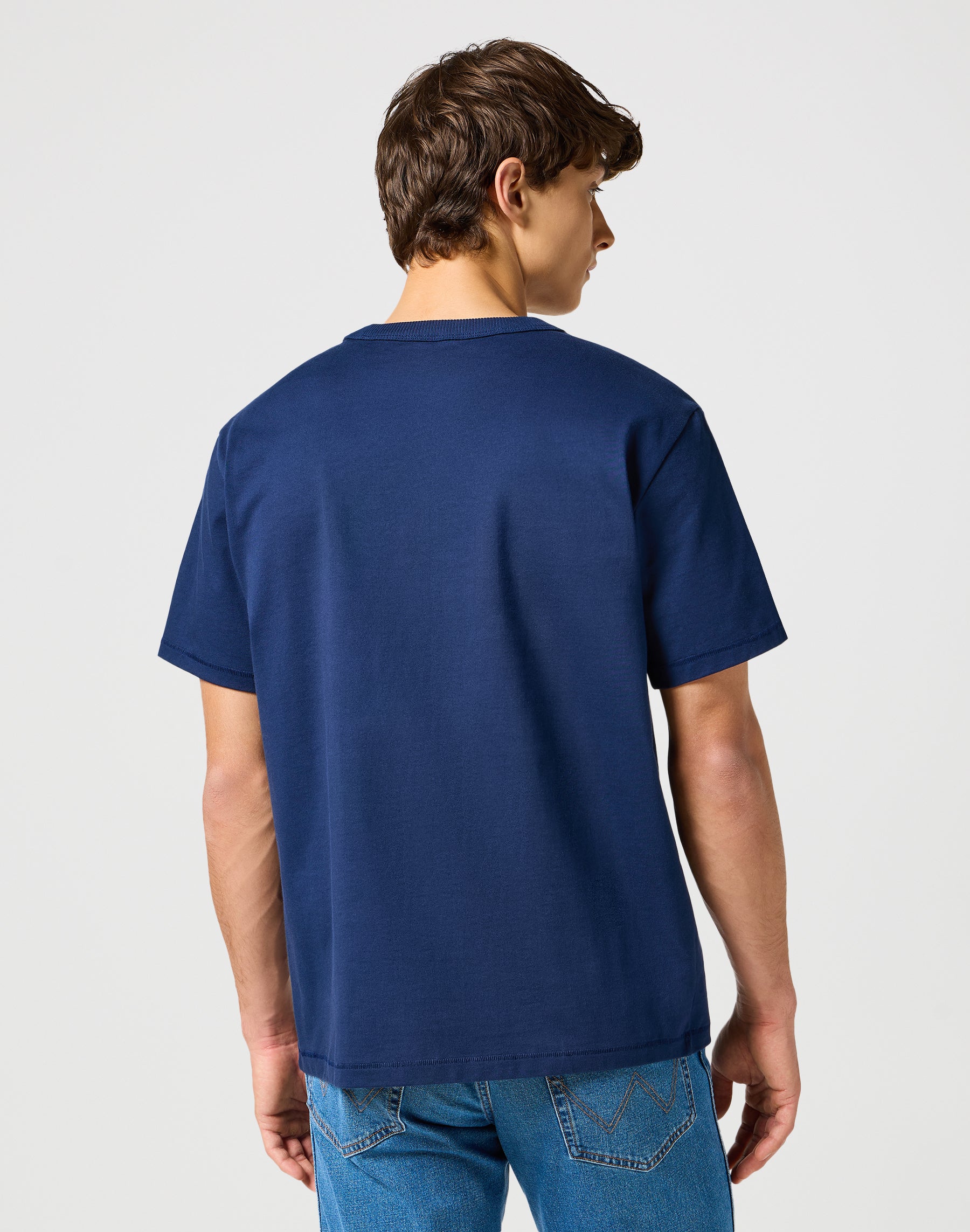 Maglietta a maniche corte a tinta unita in Marina Magliette Wrangler