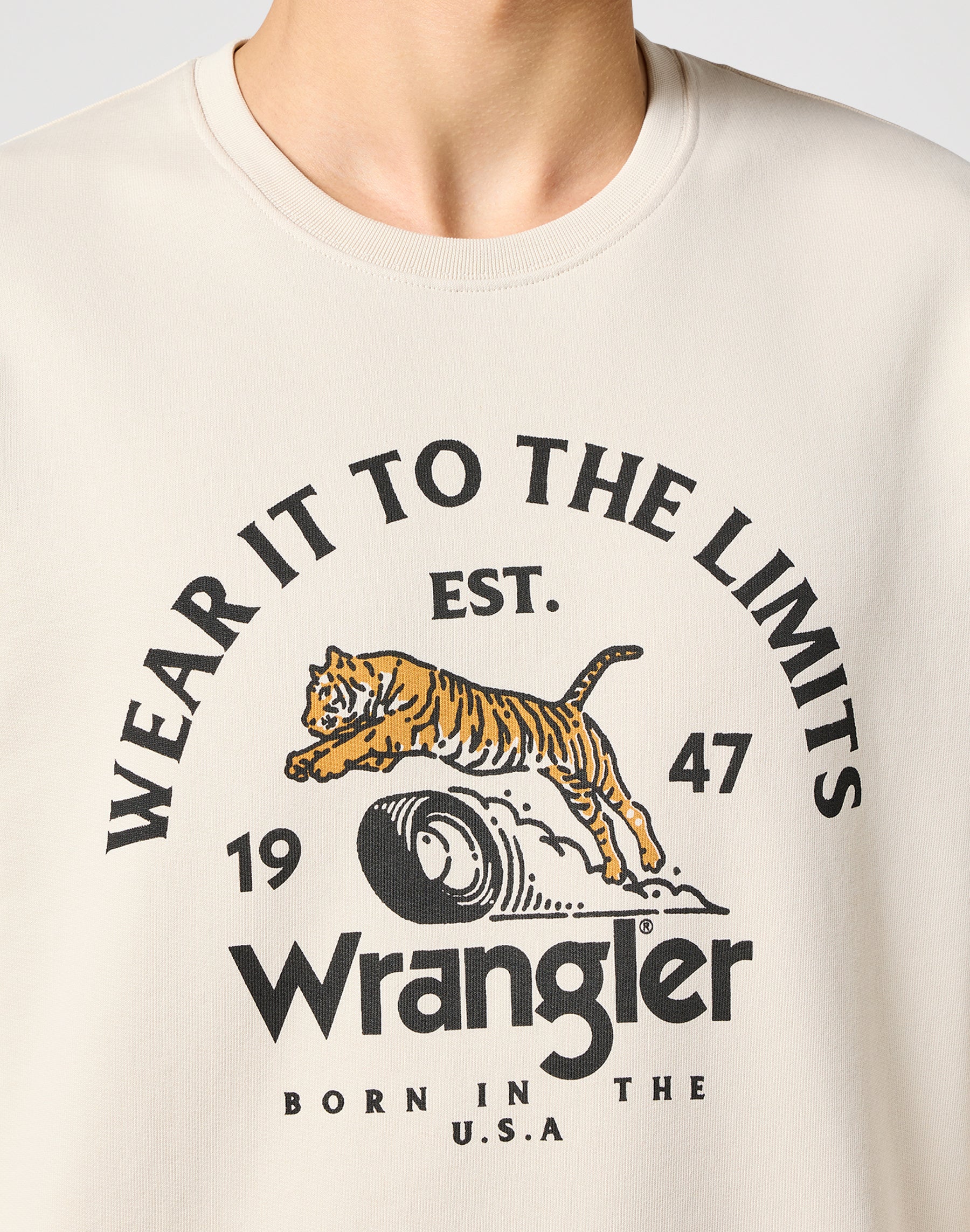 Felpa girocollo in bianco vintage Felpe Wrangler