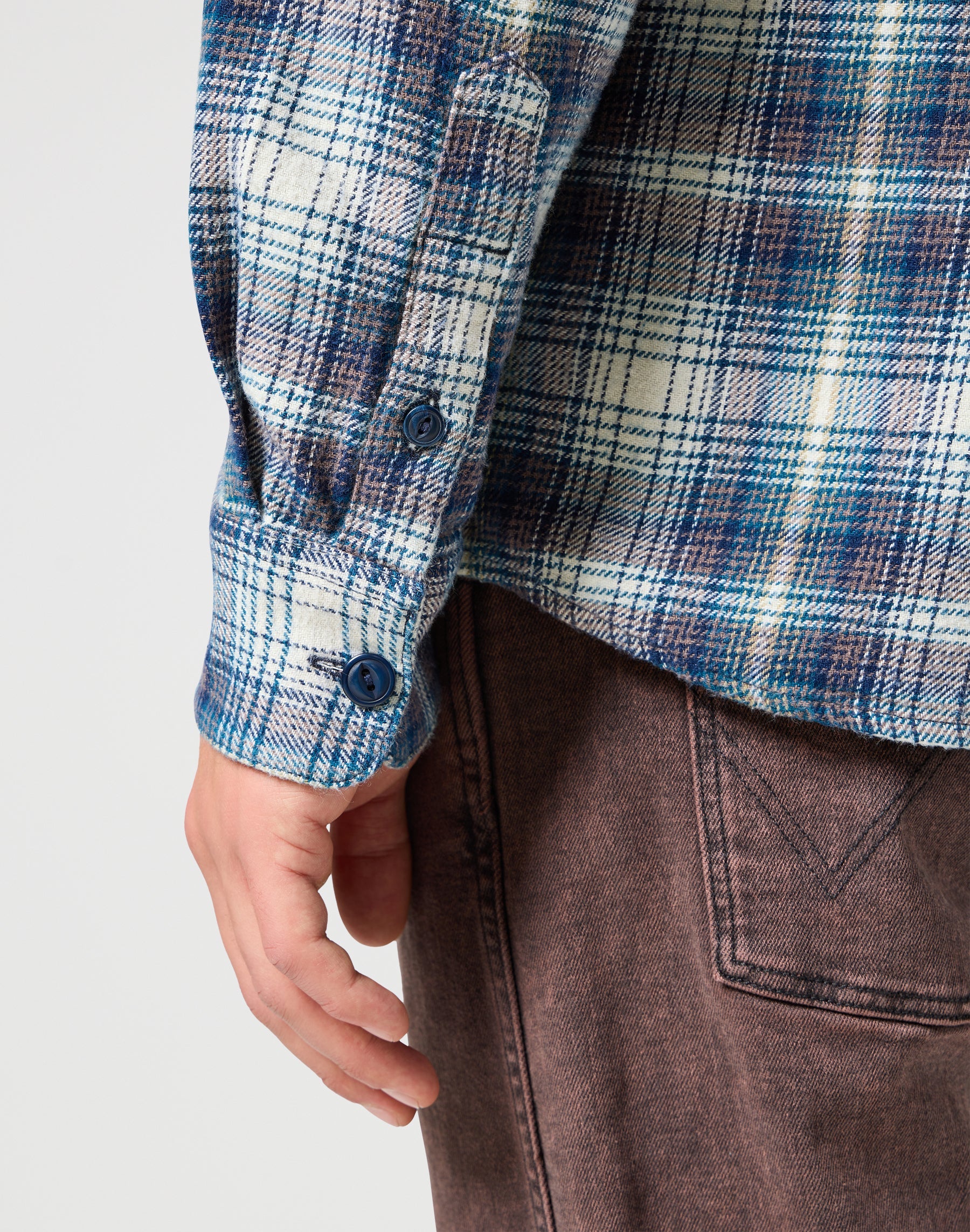 Camicia a due tasche in blu e grigio Camicie Wrangler