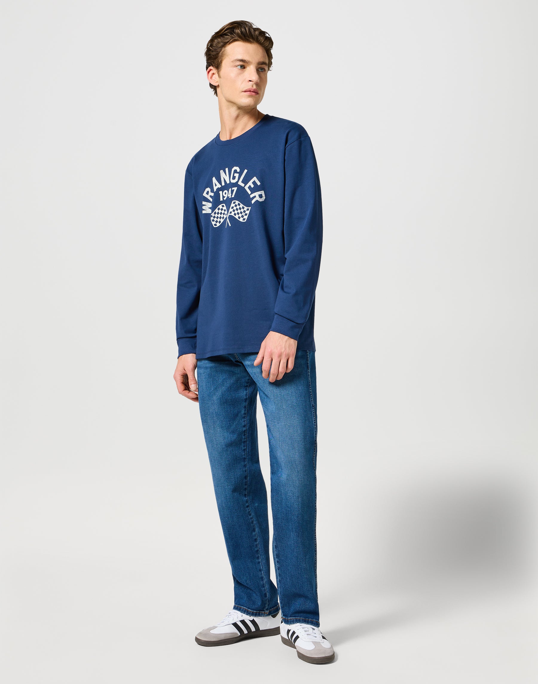 Maglietta grafica a maniche lunghe in Marina Magliette Wrangler