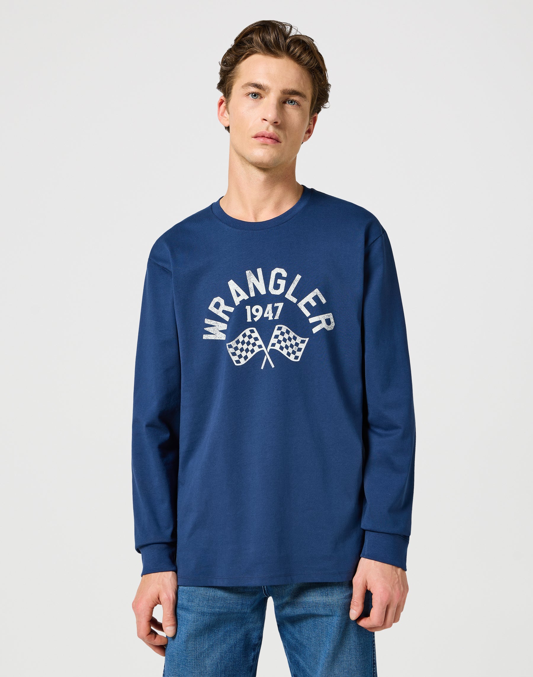 Maglietta grafica a maniche lunghe in Marina Magliette Wrangler