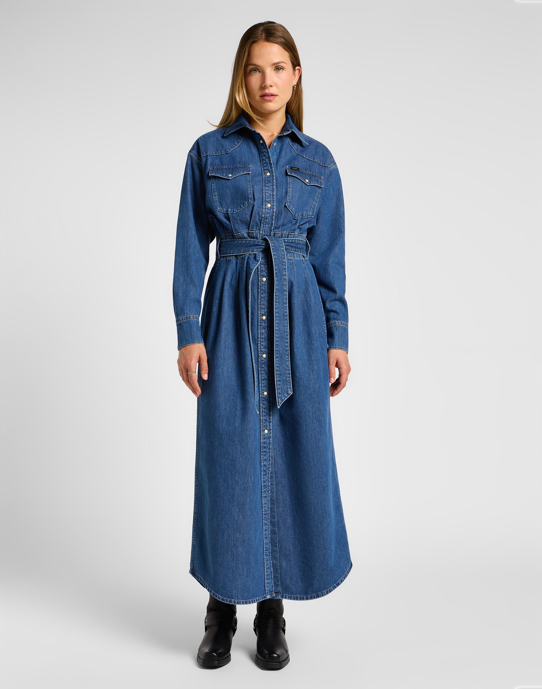 Western Abito con cintura in blu Fusion Dresses Lee