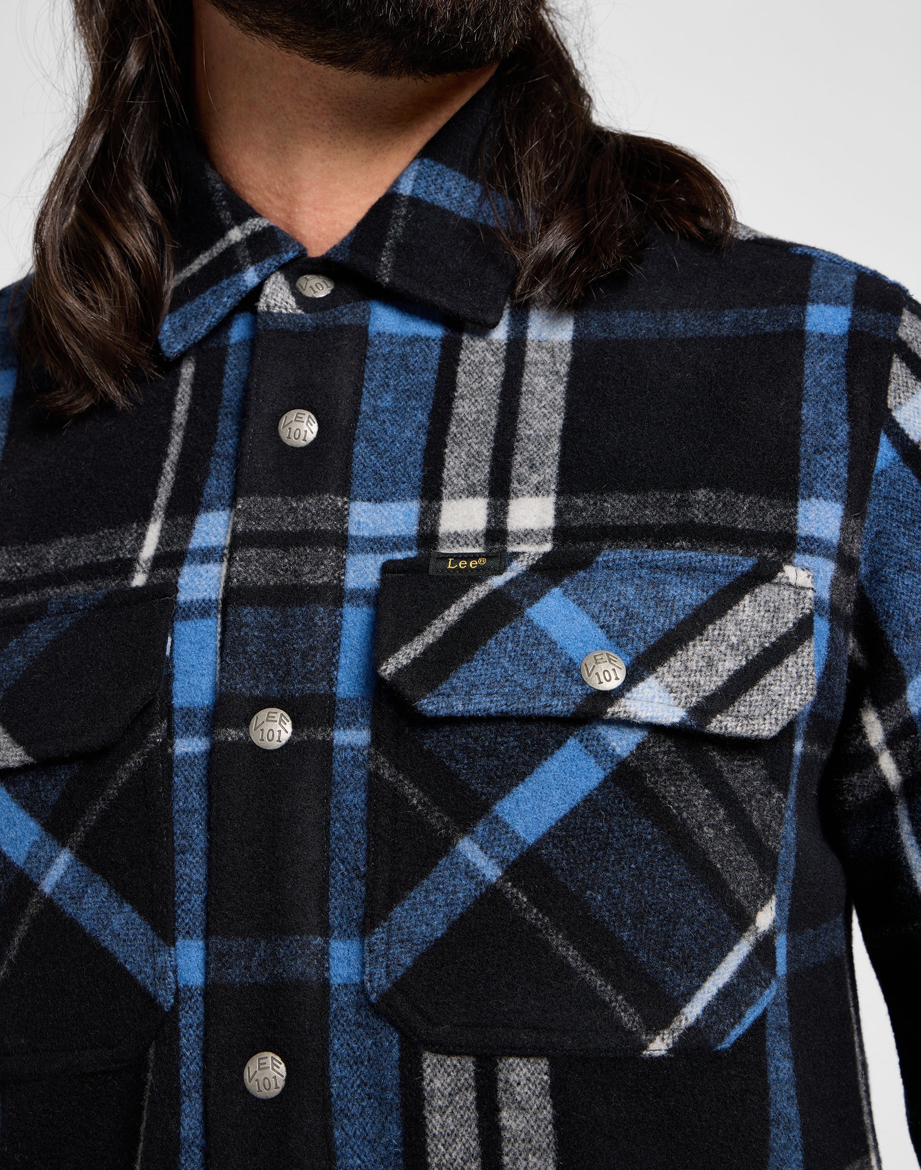 101 Camicie di lana in nero Lee