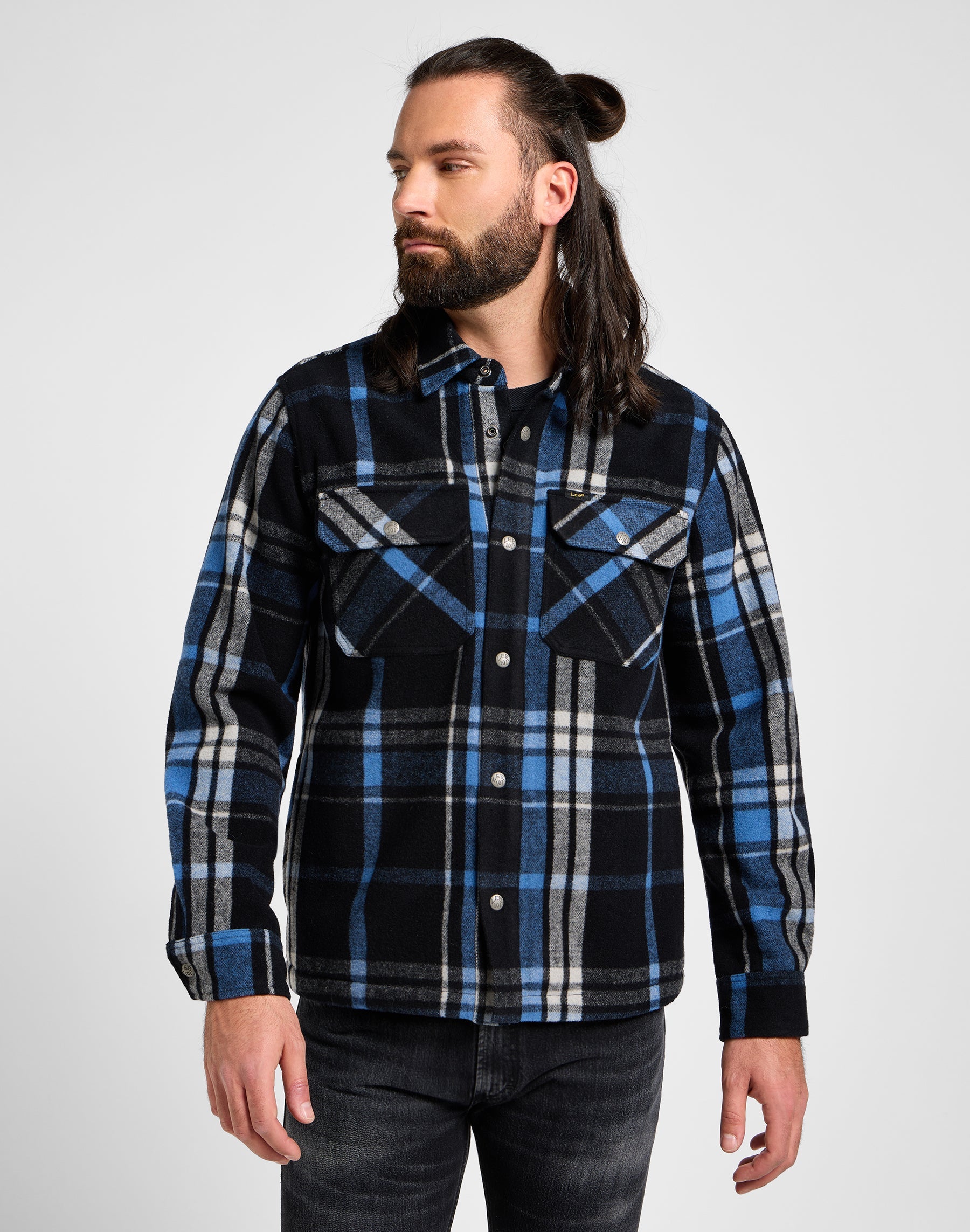 101 Camicie di lana in nero Lee