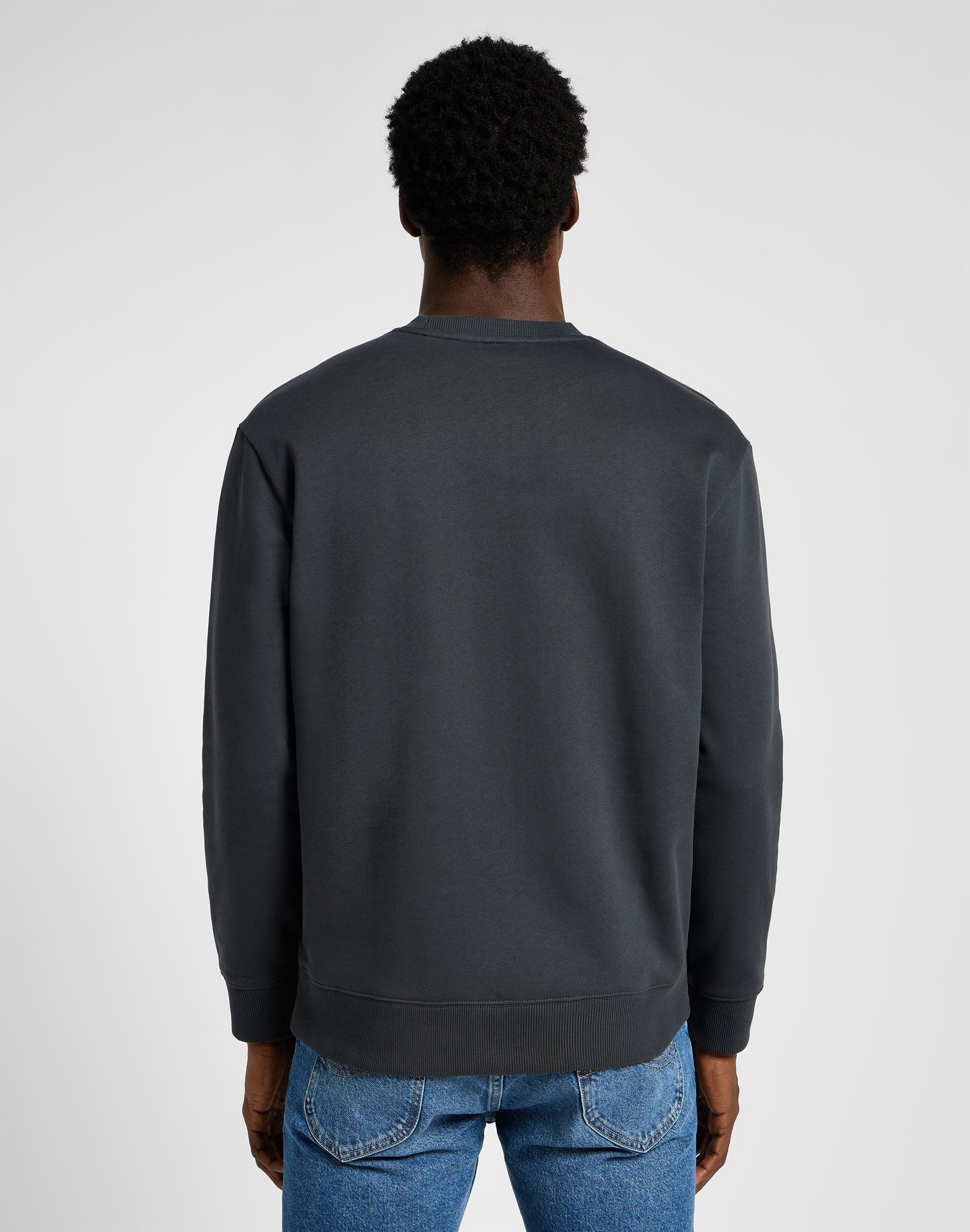Maglione girocollo stagionale in felpa nera lavata Lee