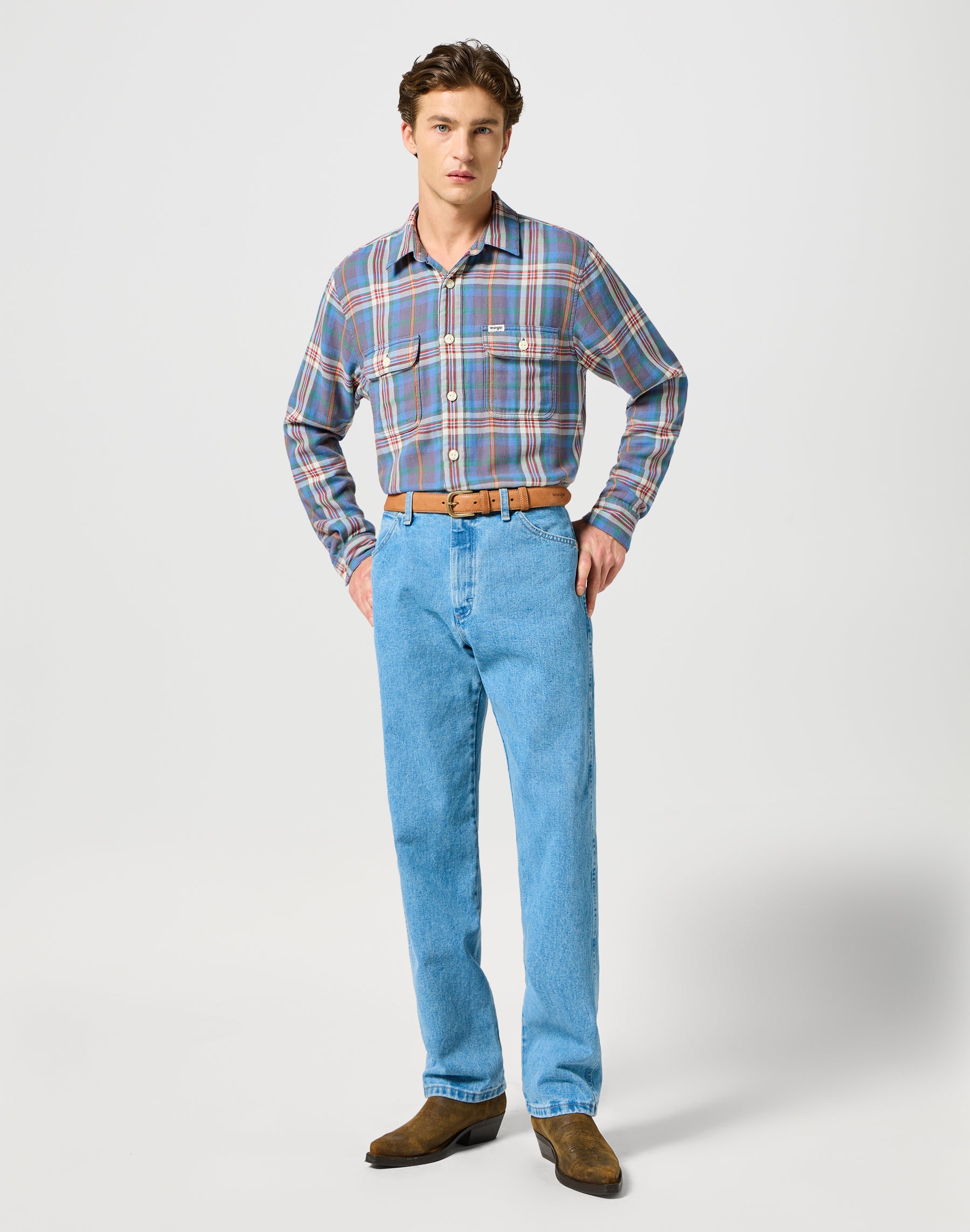 Cintura Bombato in Cognac scuro Cintura Wrangler