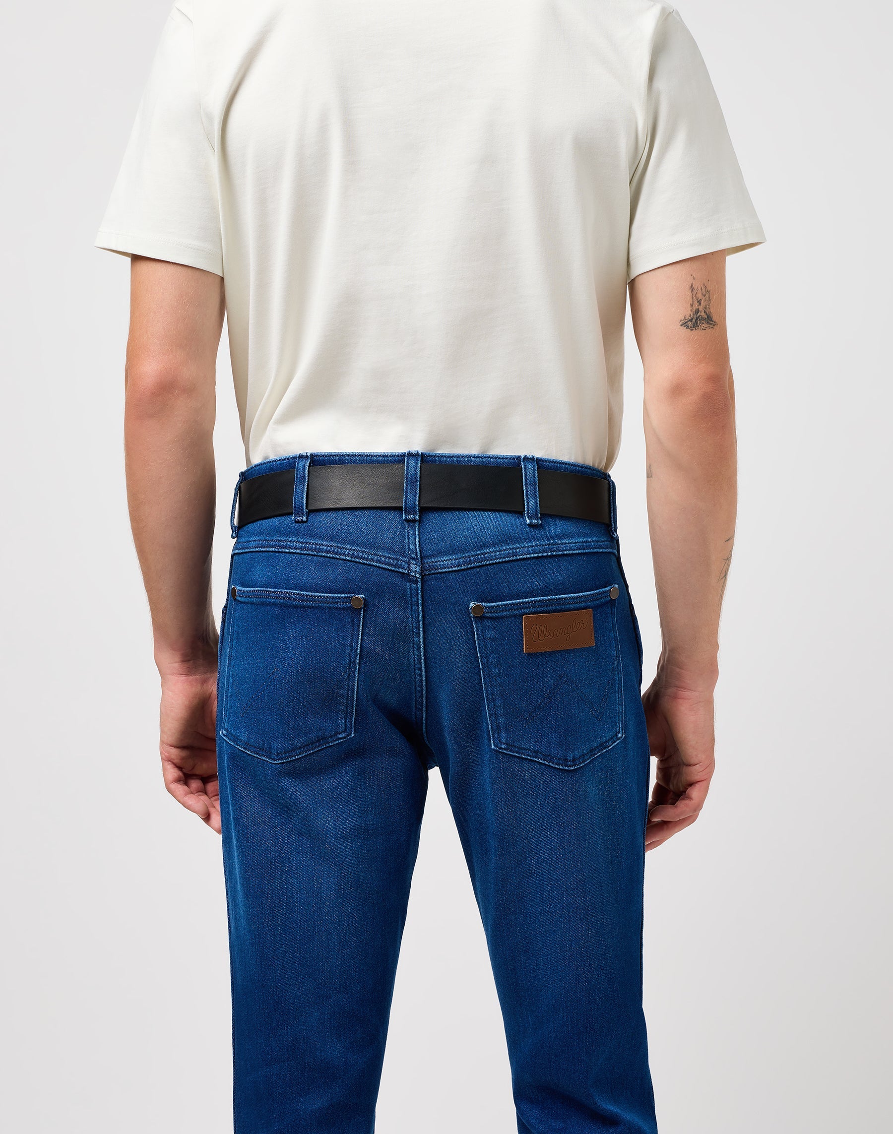 Cintura con fibbia grande in nero Cintura Wrangler