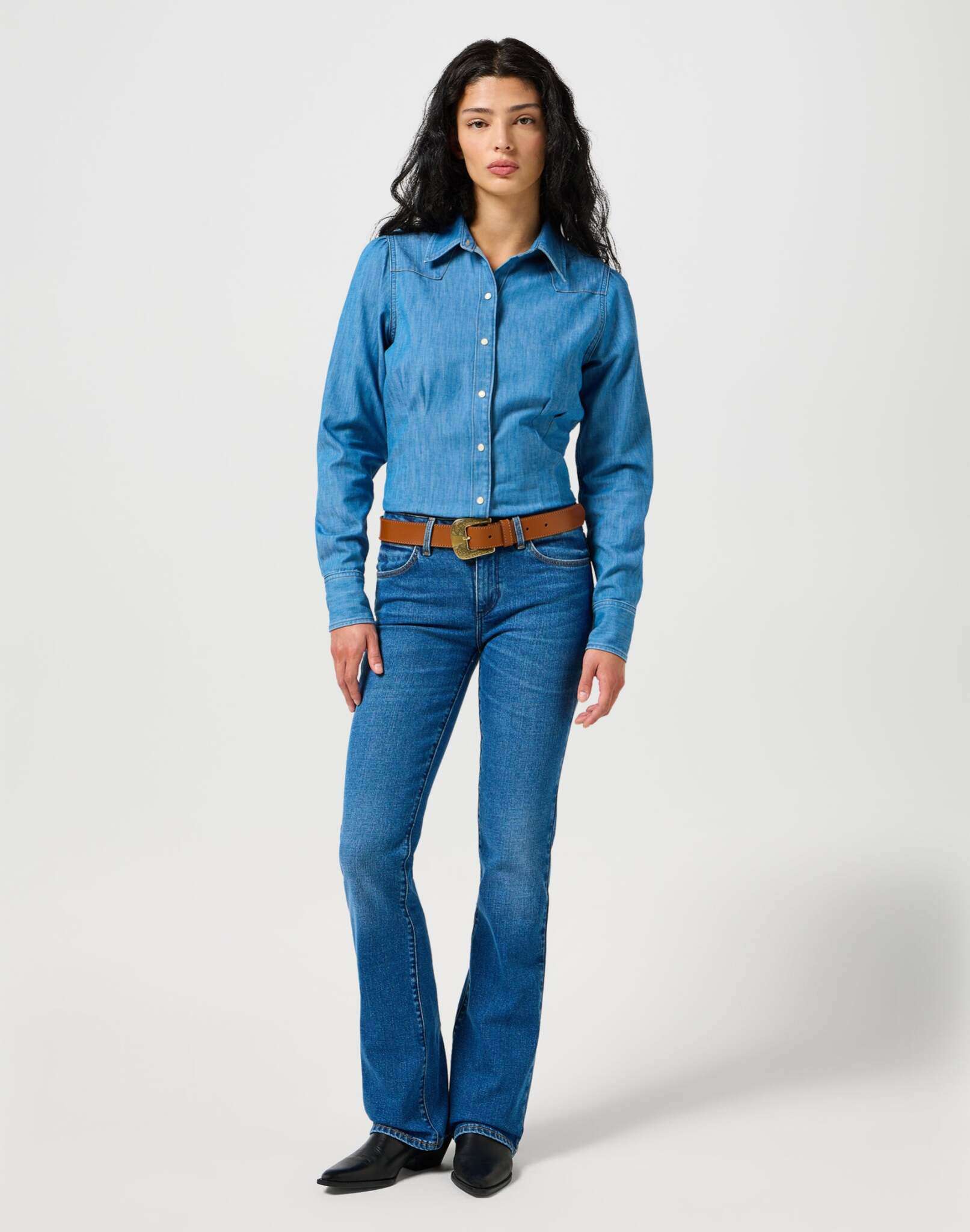 Cintura con fibbia grande in Cognac Cintura Wrangler