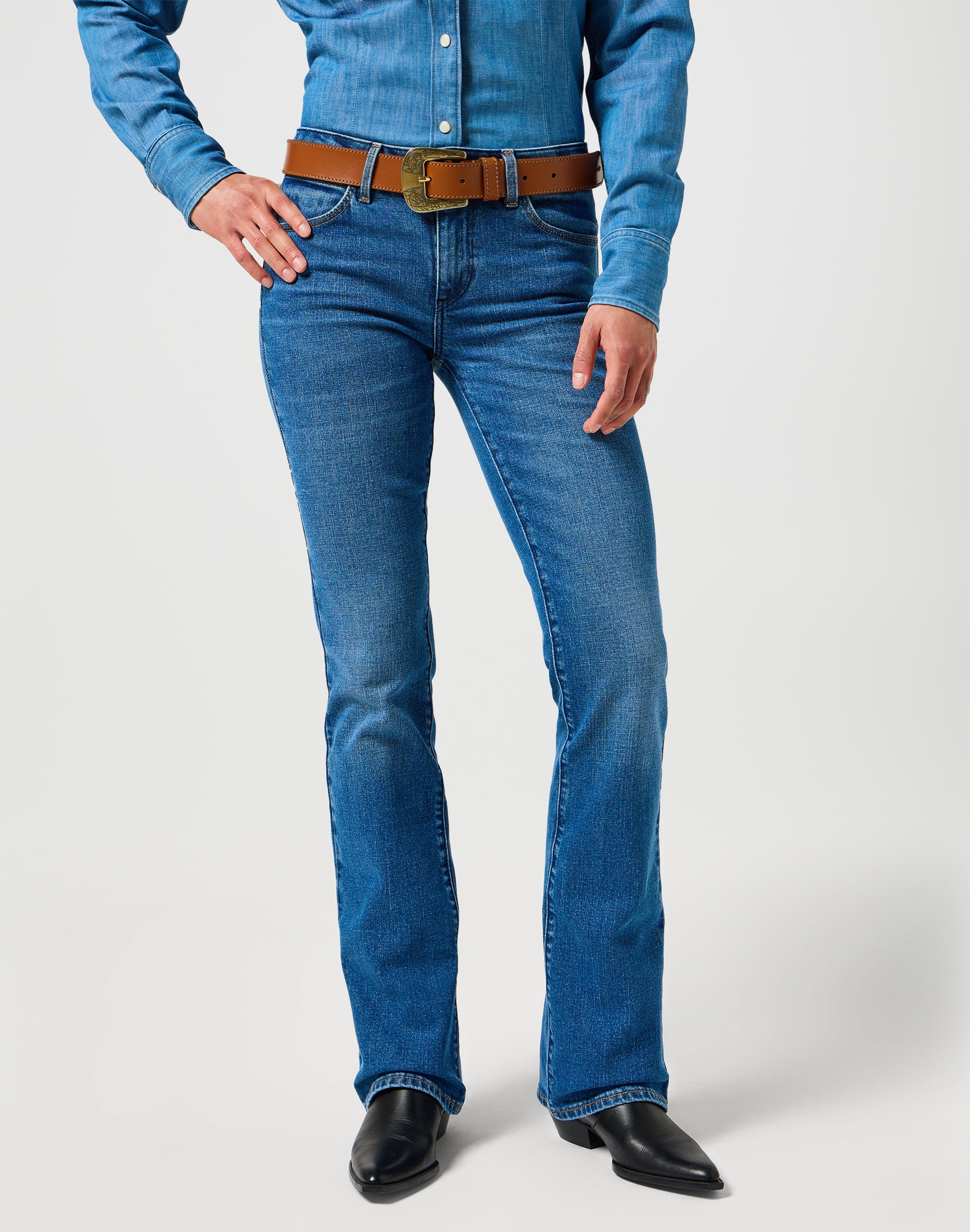 Cintura con fibbia grande in Cognac Cintura Wrangler