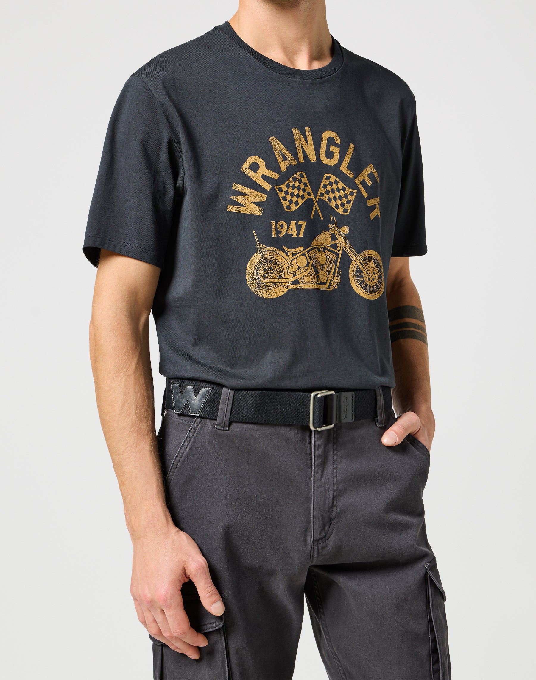 Cintura in fettuccia nera Wrangler