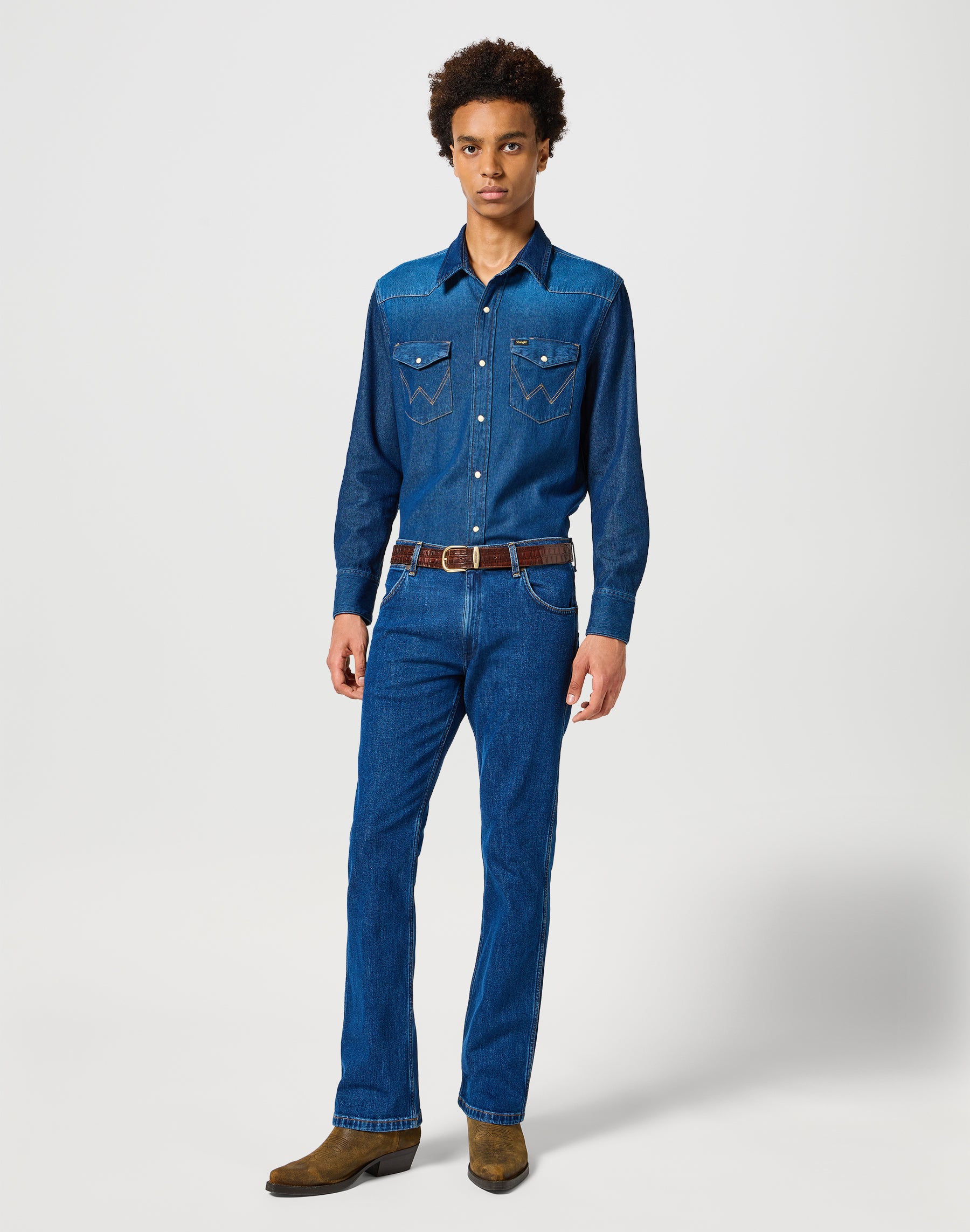 Cintura Easy in alligatore goffrato Cintura Wrangler