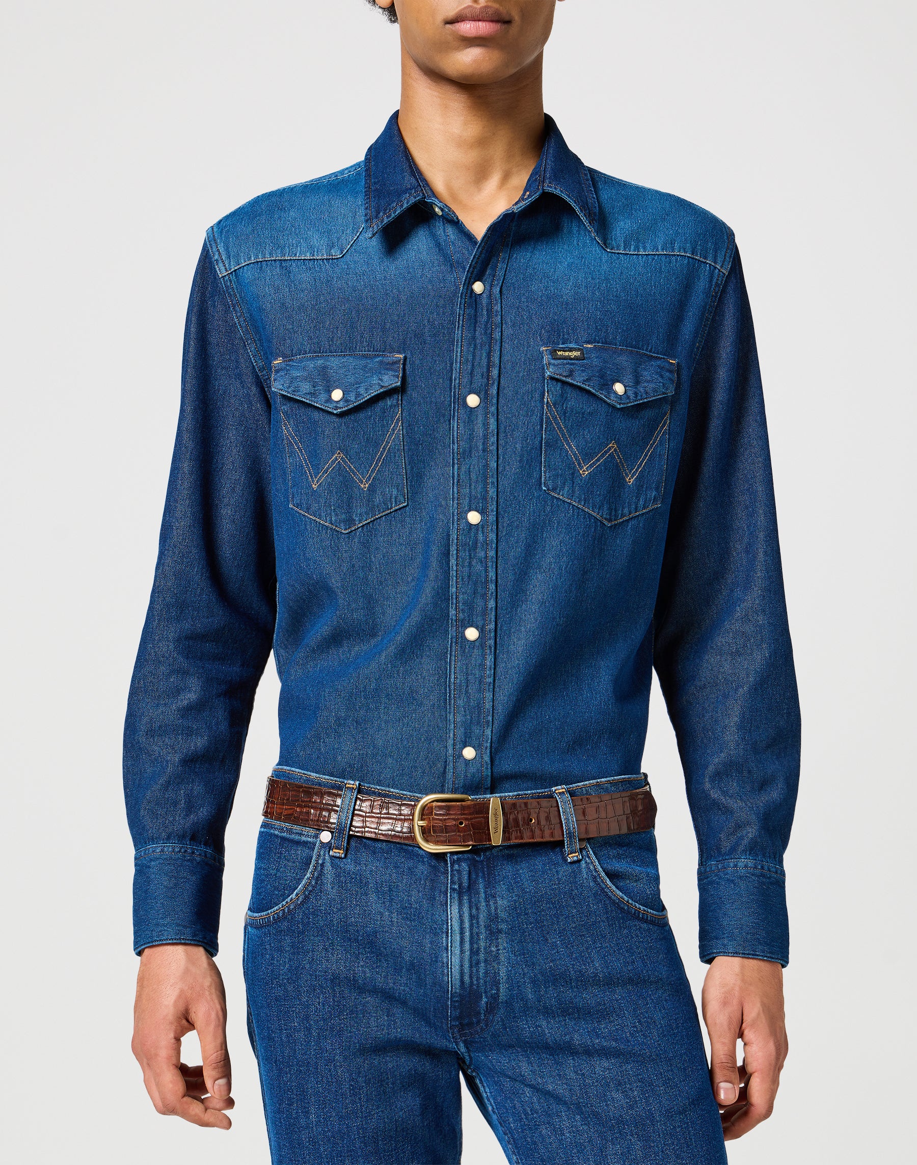 Cintura Easy in alligatore goffrato Cintura Wrangler