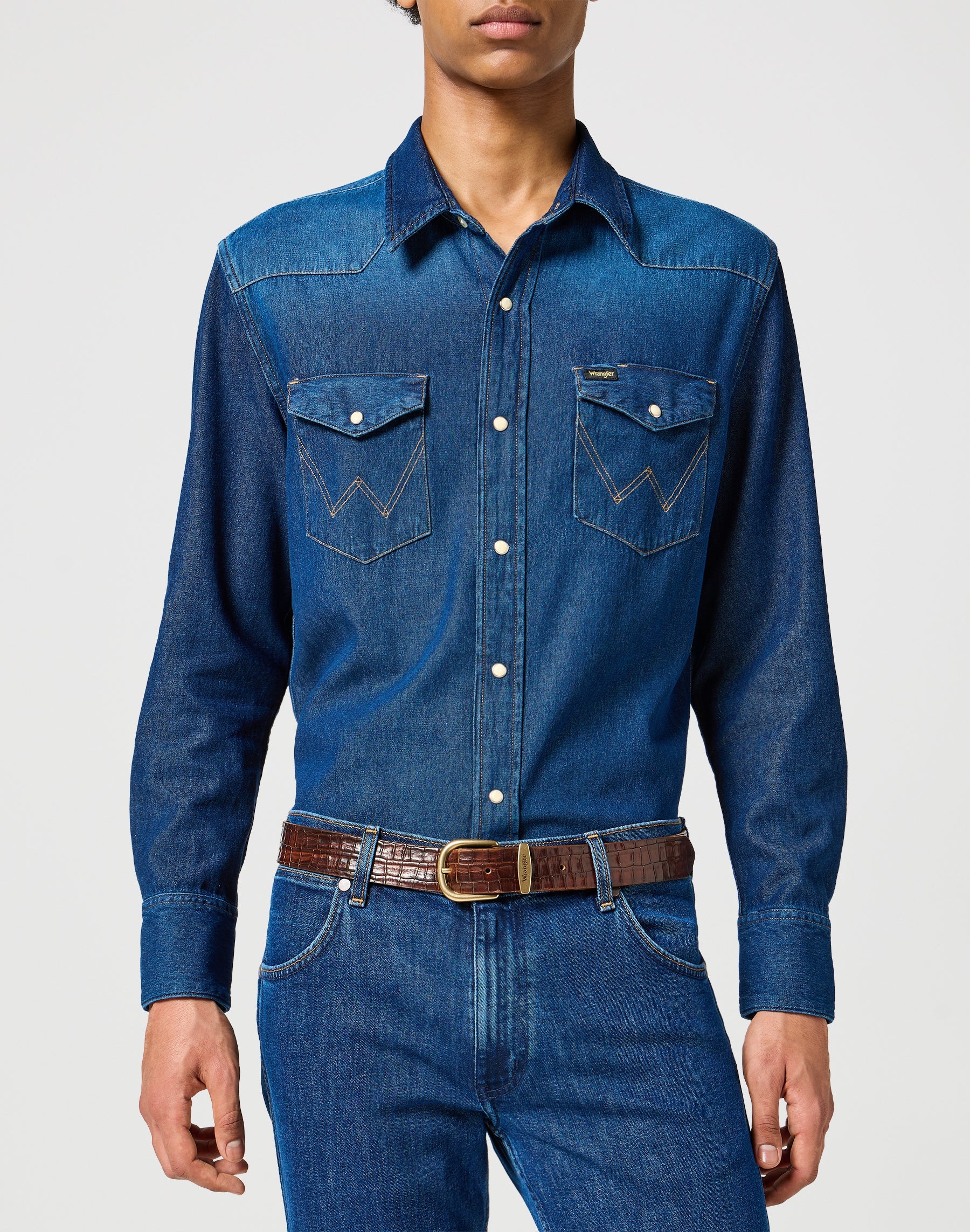 Cintura Easy in alligatore goffrato Cintura Wrangler