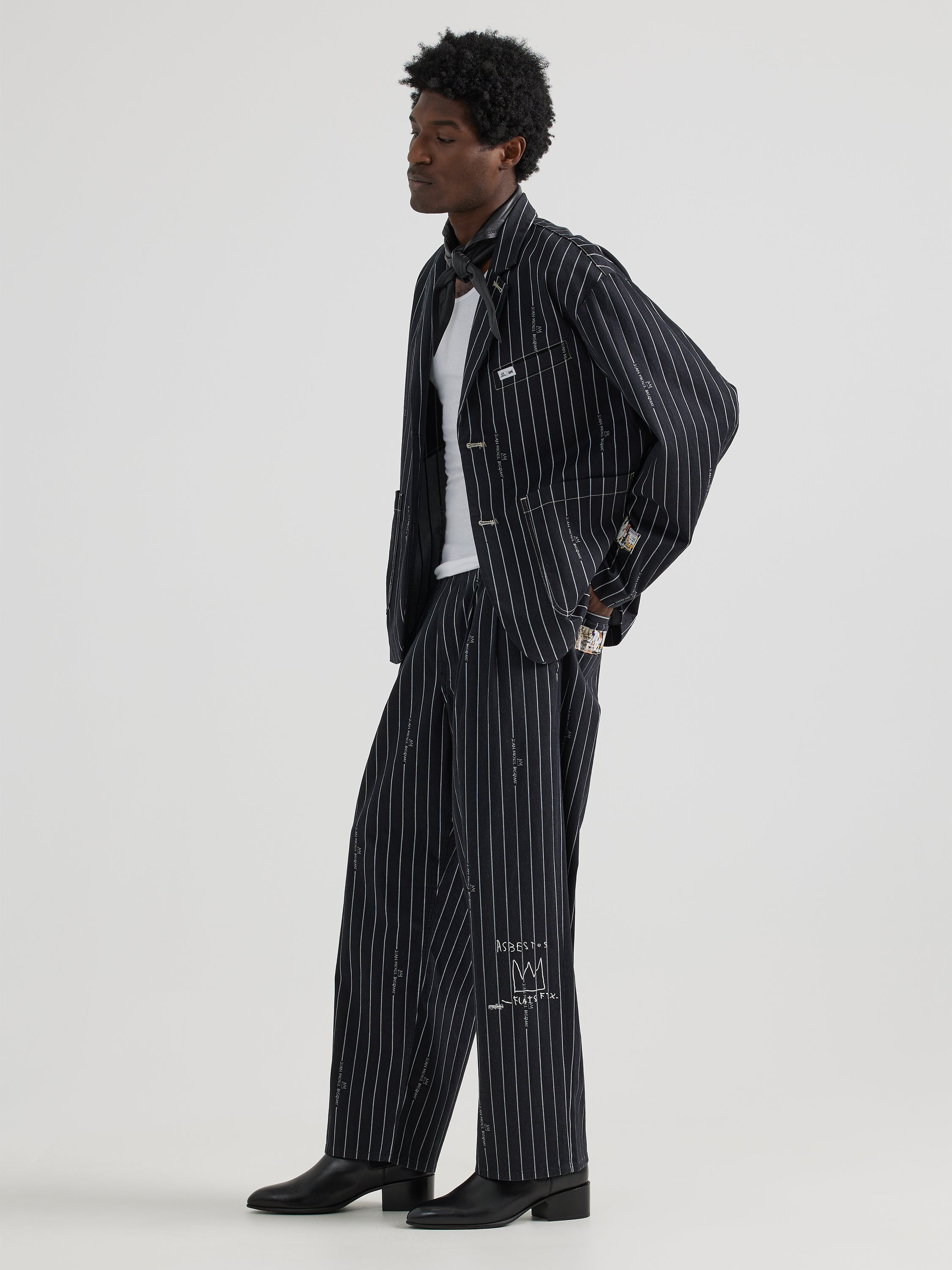 JMB Pantalone a righe in nero Lee