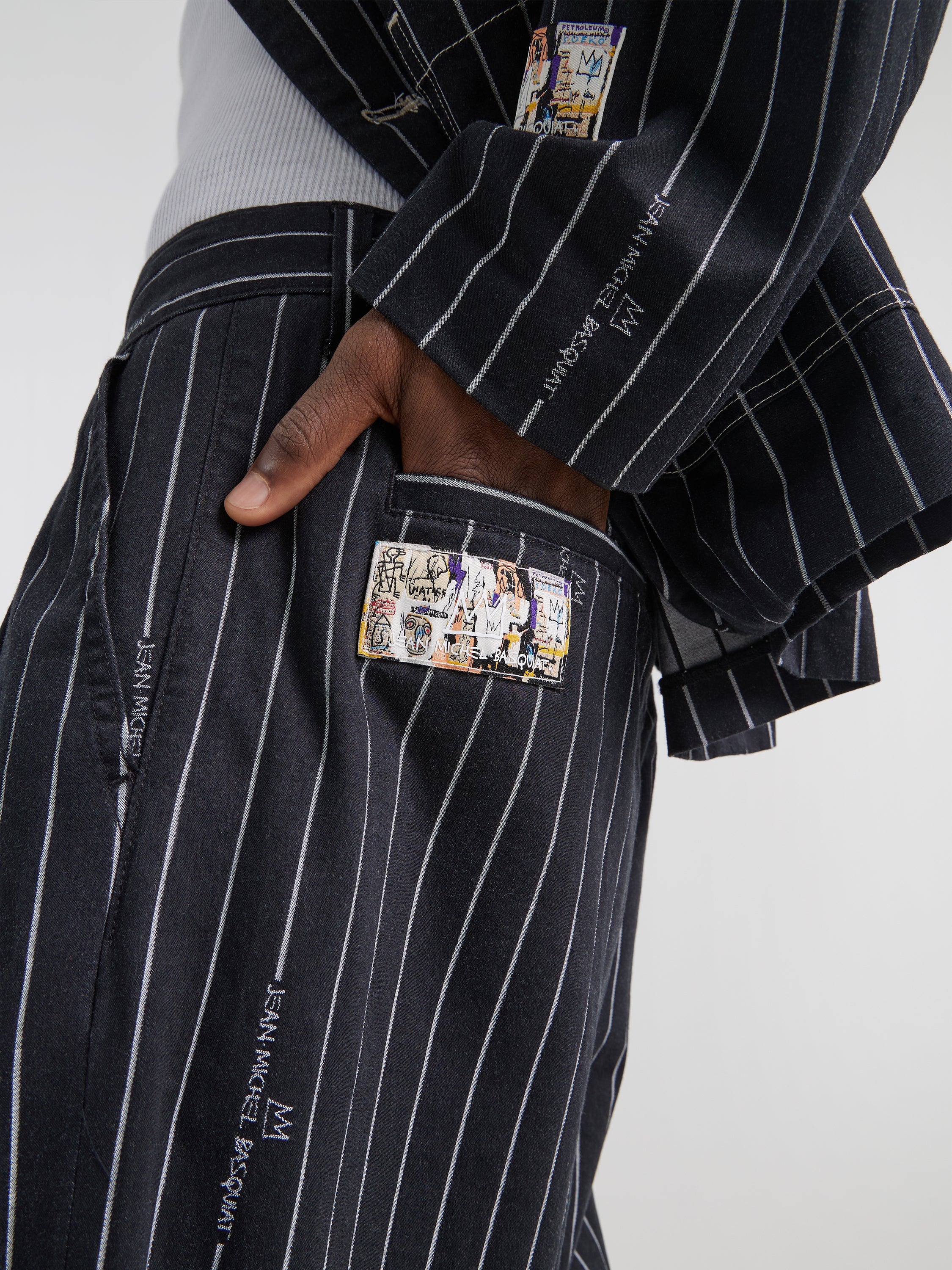 JMB Pantalone a righe in nero Lee