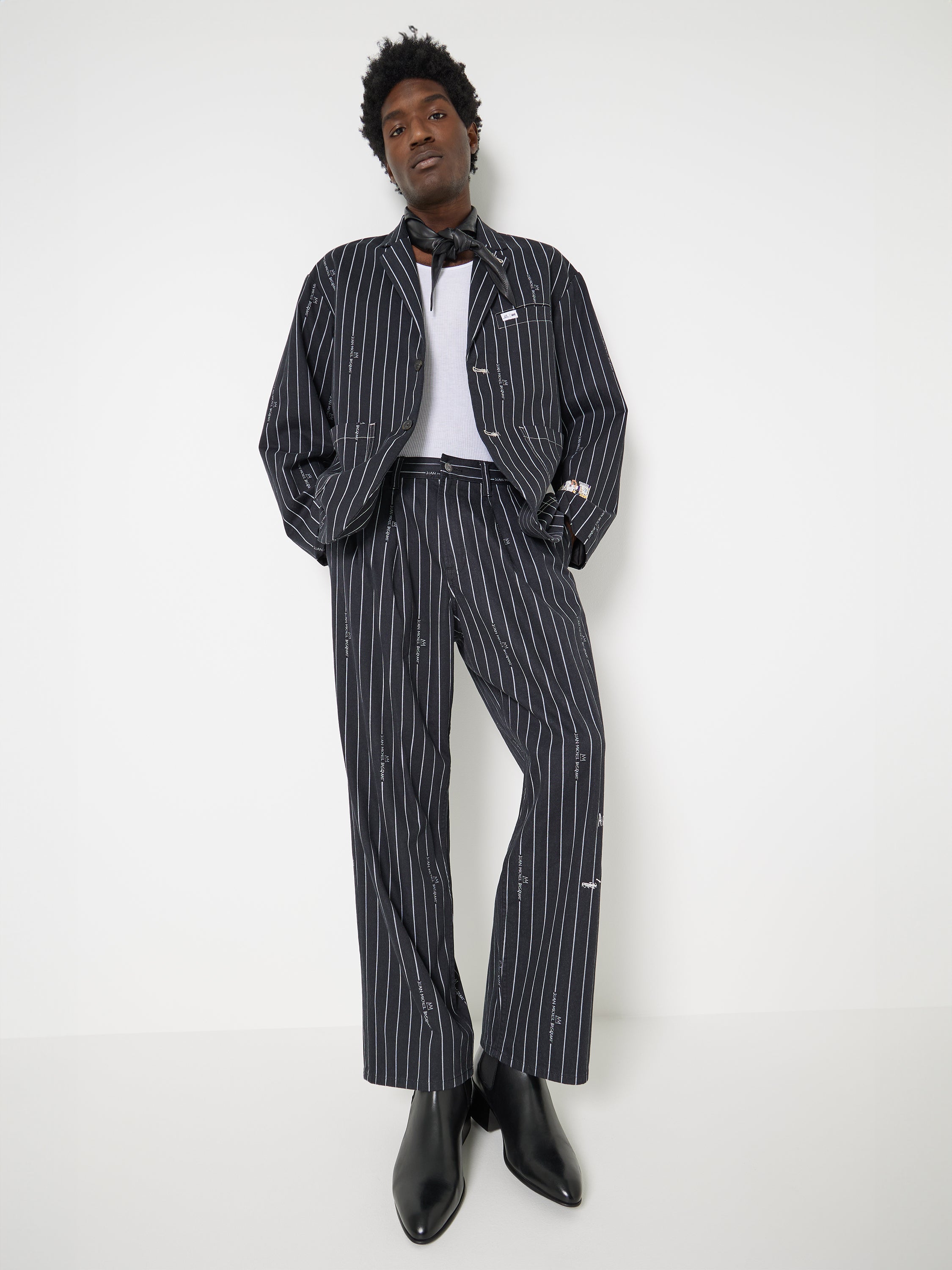JMB Pantalone a righe in nero Lee