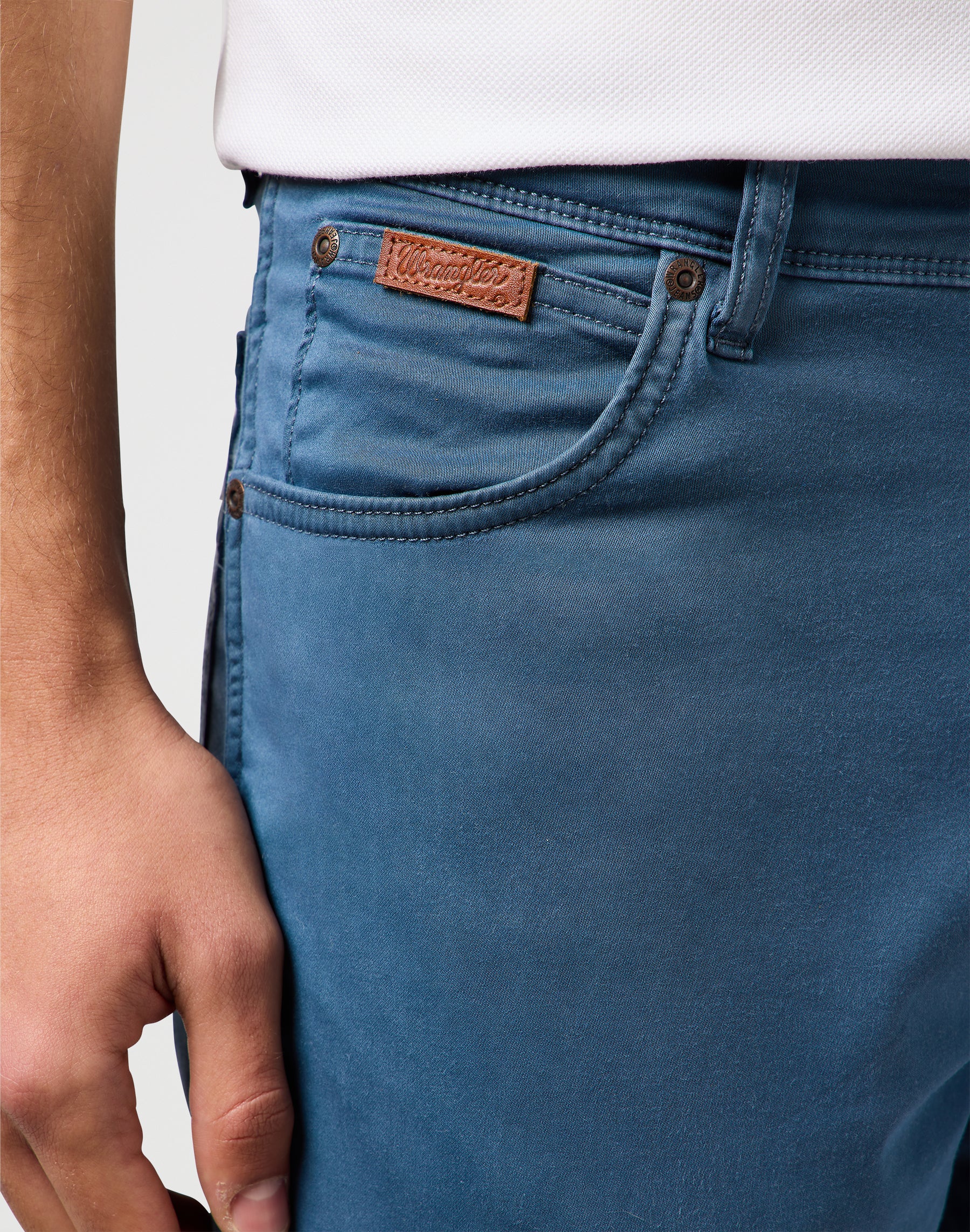 Texas Slim in Cina Pantaloni blu Wrangler