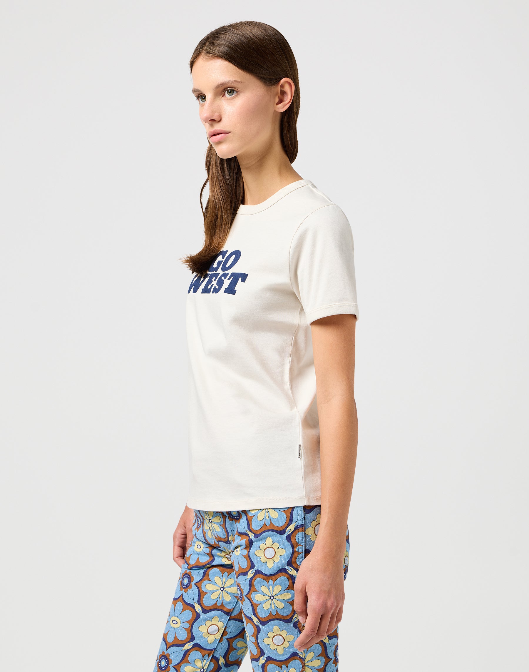 Maglietta Ringer in bianco vintage Magliette Wrangler