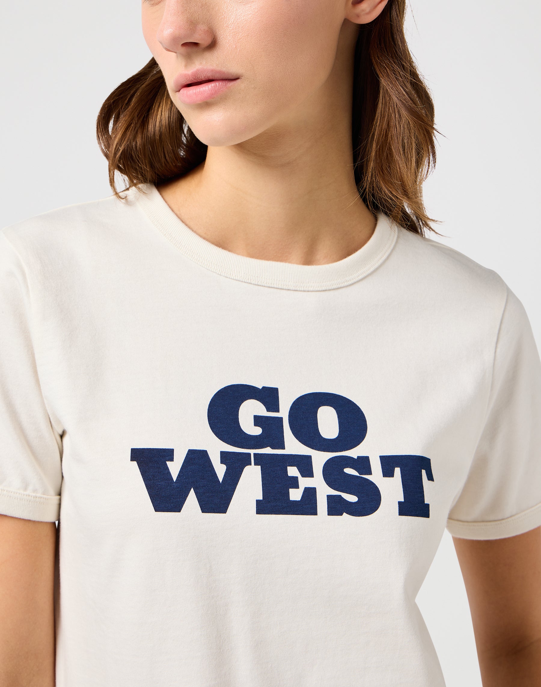 Maglietta Ringer in bianco vintage Magliette Wrangler