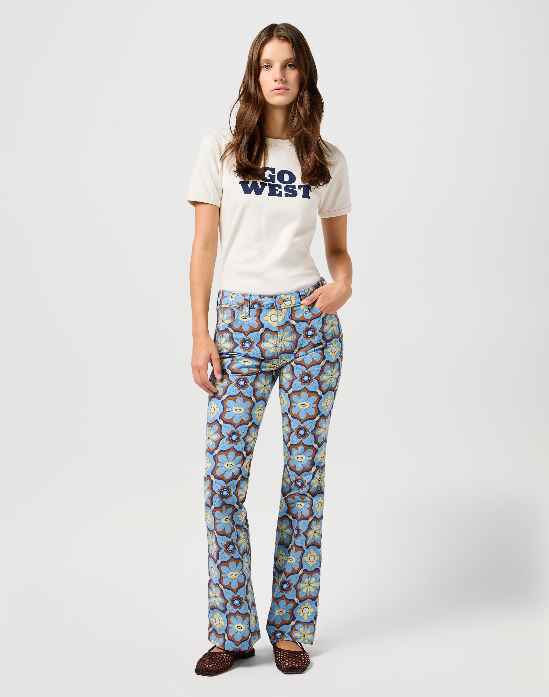 Maglietta Ringer in bianco vintage Magliette Wrangler