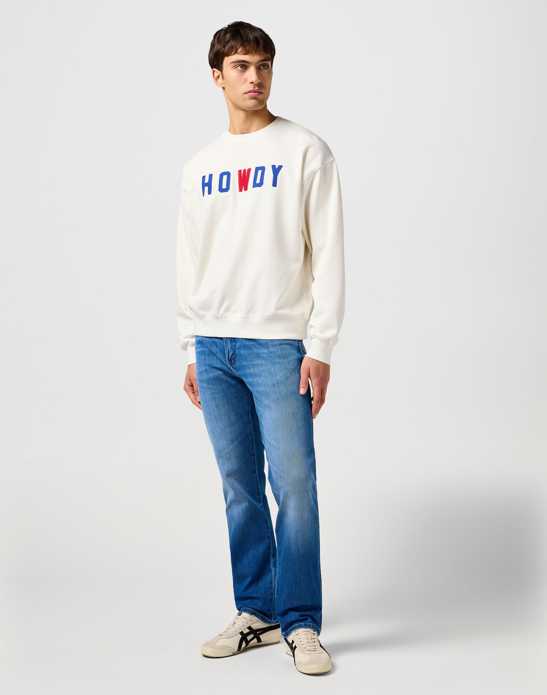 Felpa grafica in bianco vintage Wrangler