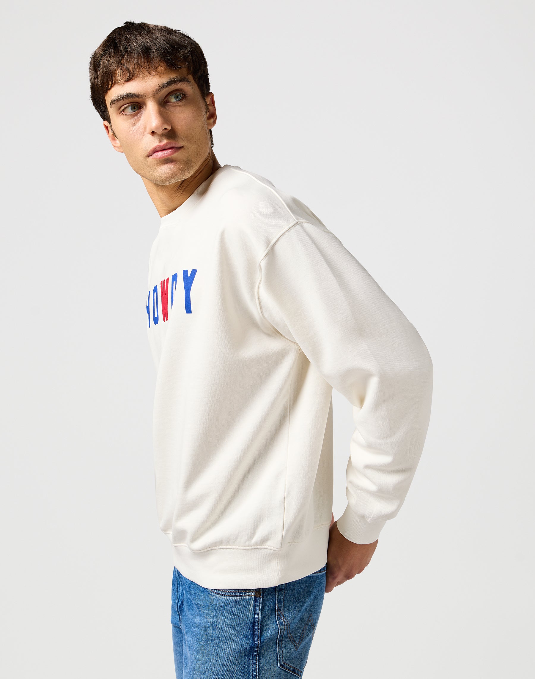 Felpa grafica in bianco vintage Wrangler
