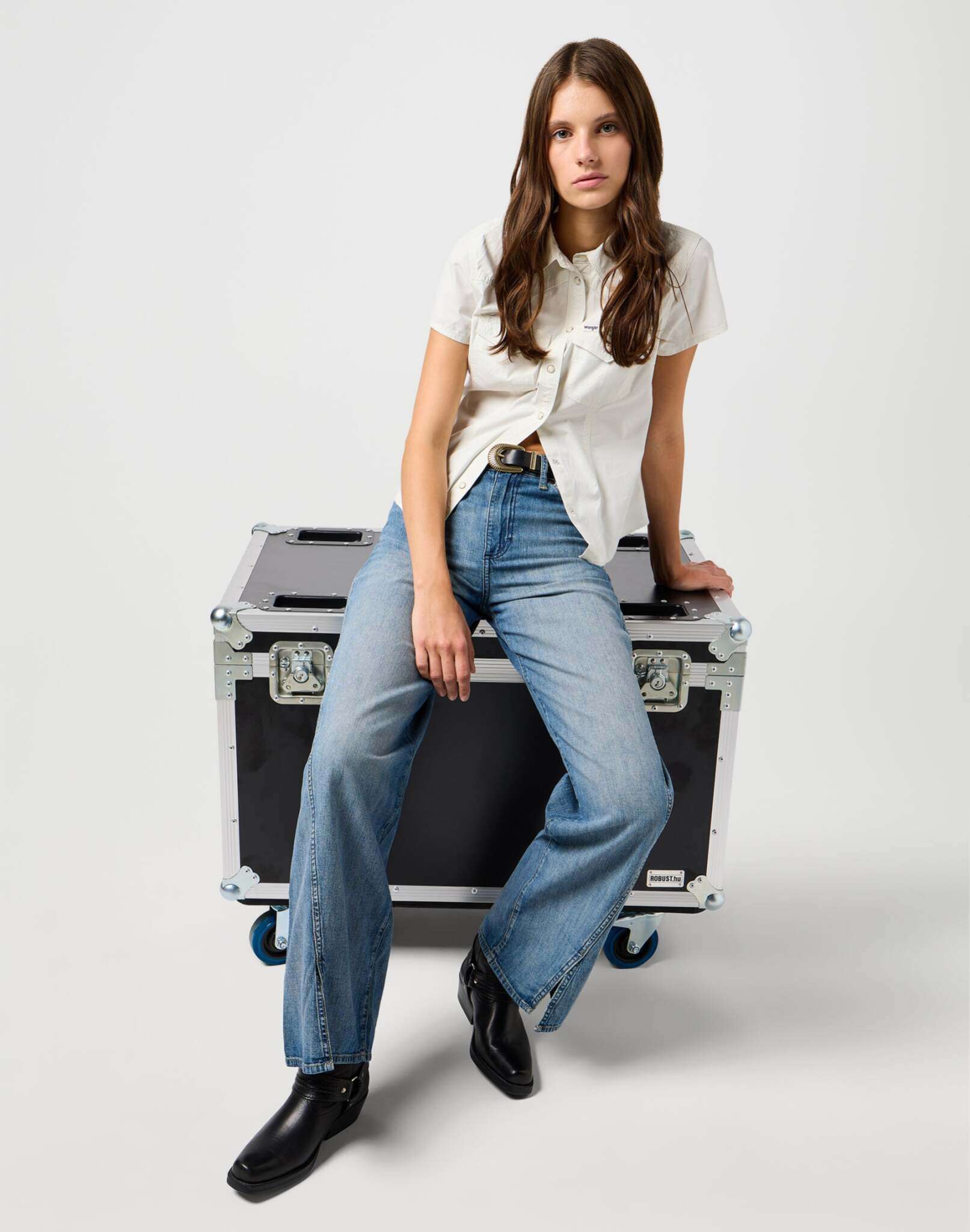 Spat Loose in Green Wash Jeans Wrangler