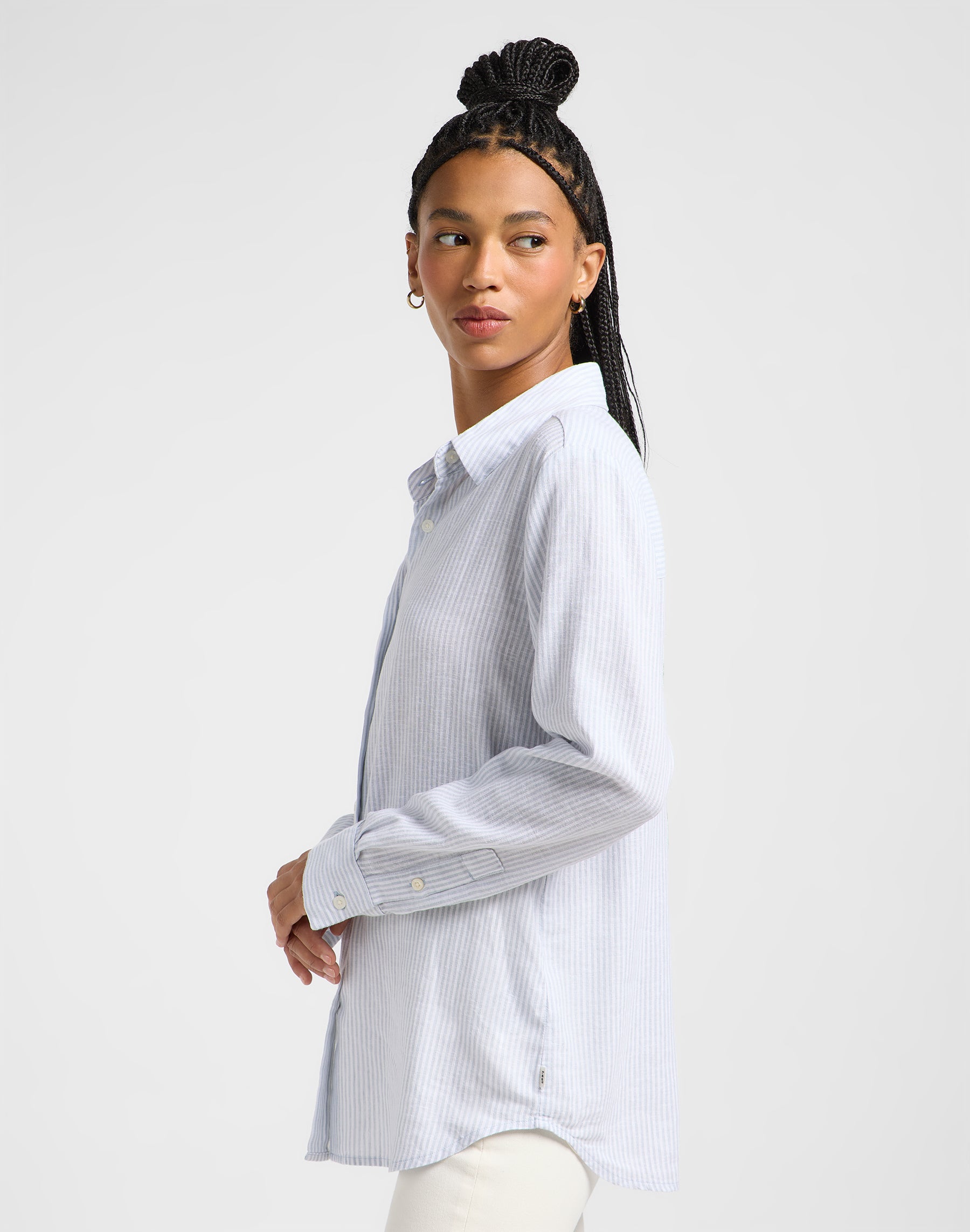 Camicia senza tasche in gessato cemento Camicie Lee