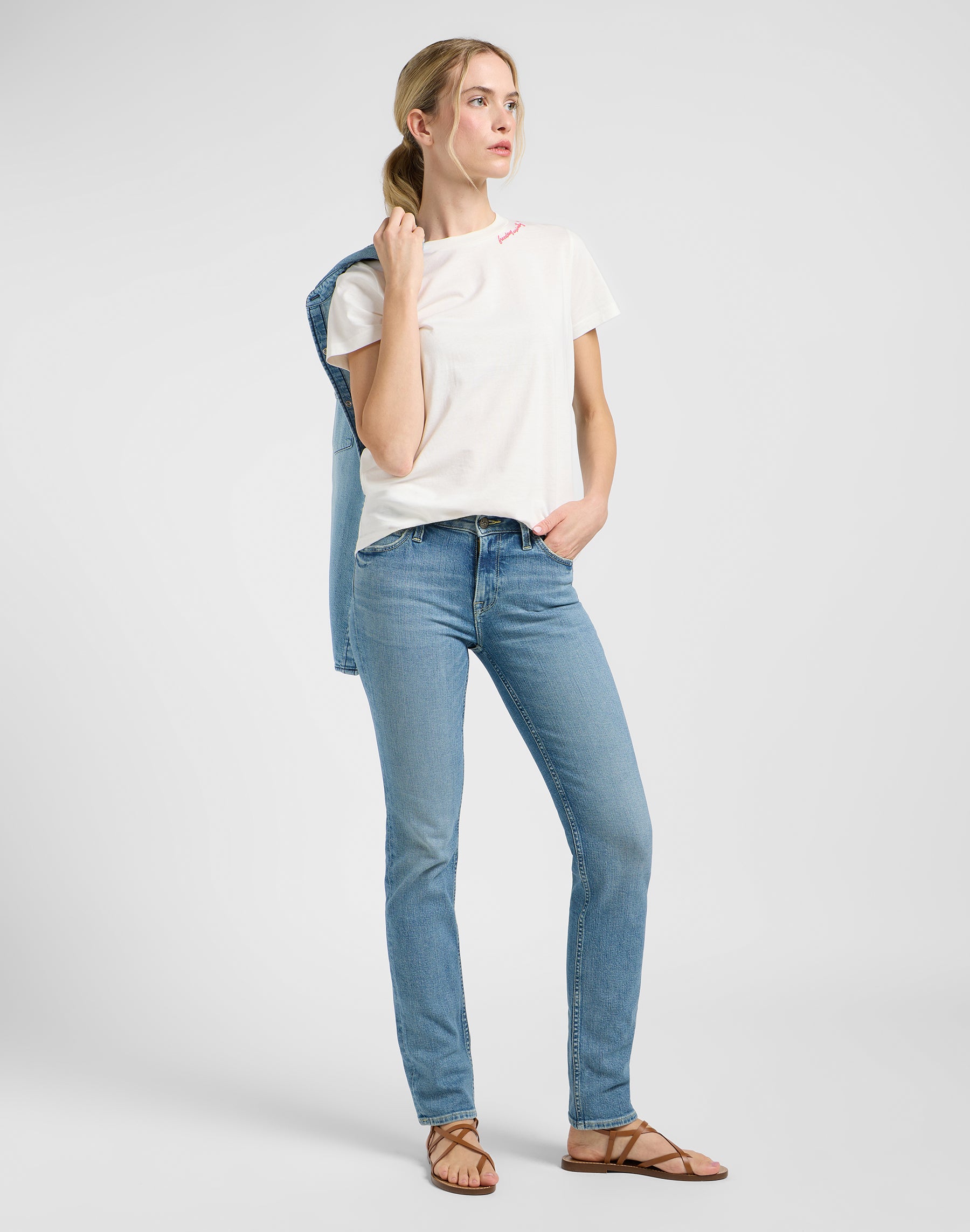 Elly in Jeans Cloudy Skies Lee
