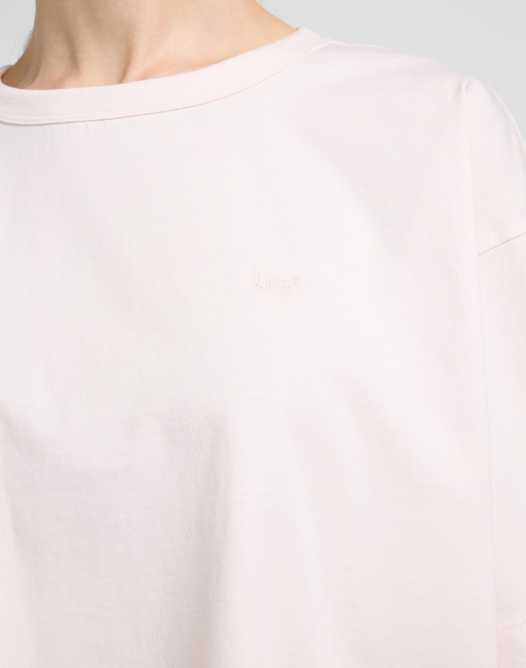 Tee cropped Boxy in Rosa Ghiaccio Magliette Lee