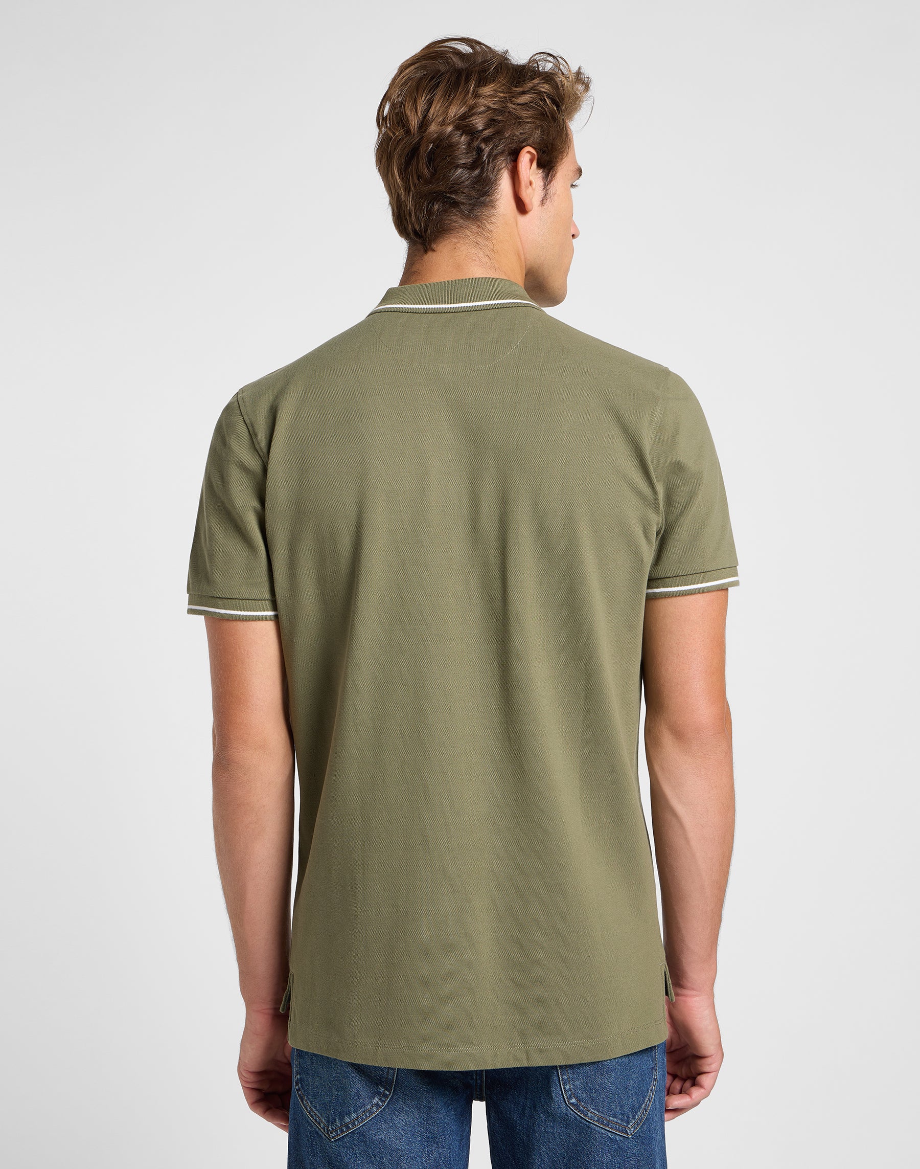 Polo in piqué in verde mercantile T-Shirt Lee