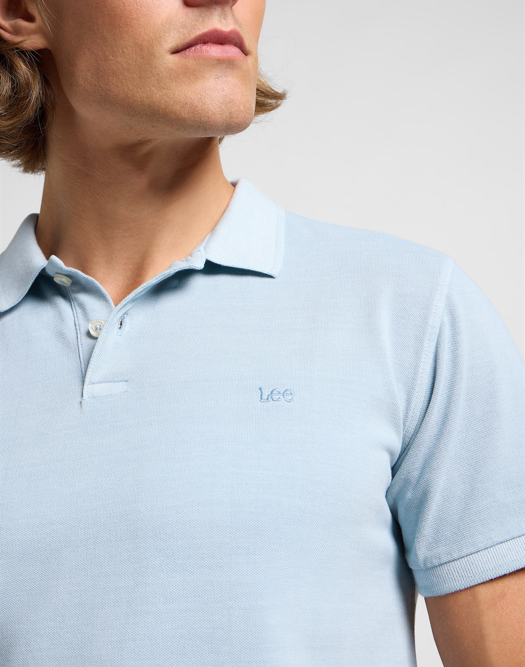 Polo tinta in capo in grigio cemento T-Shirt Lee
