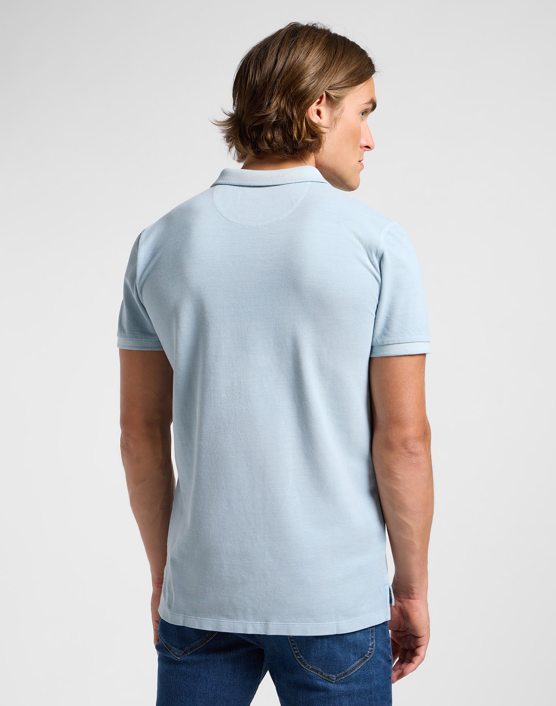 Polo tinta in capo in grigio cemento T-Shirt Lee