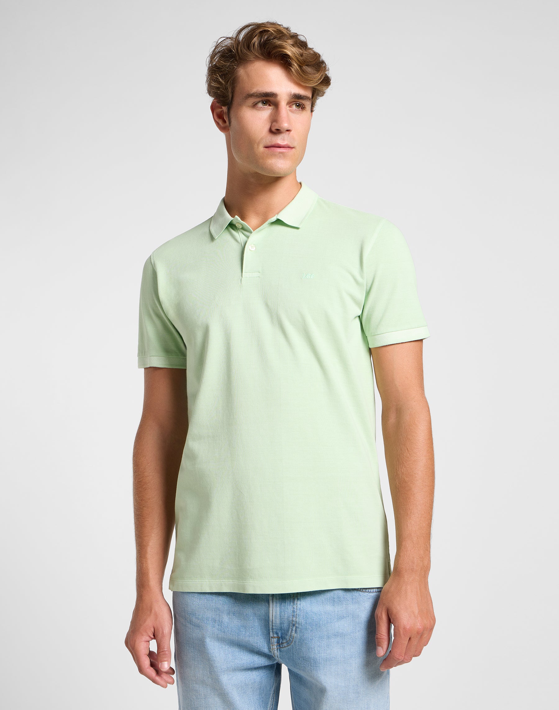 Polo tinta in capo in morbida salvia T-Shirt Lee