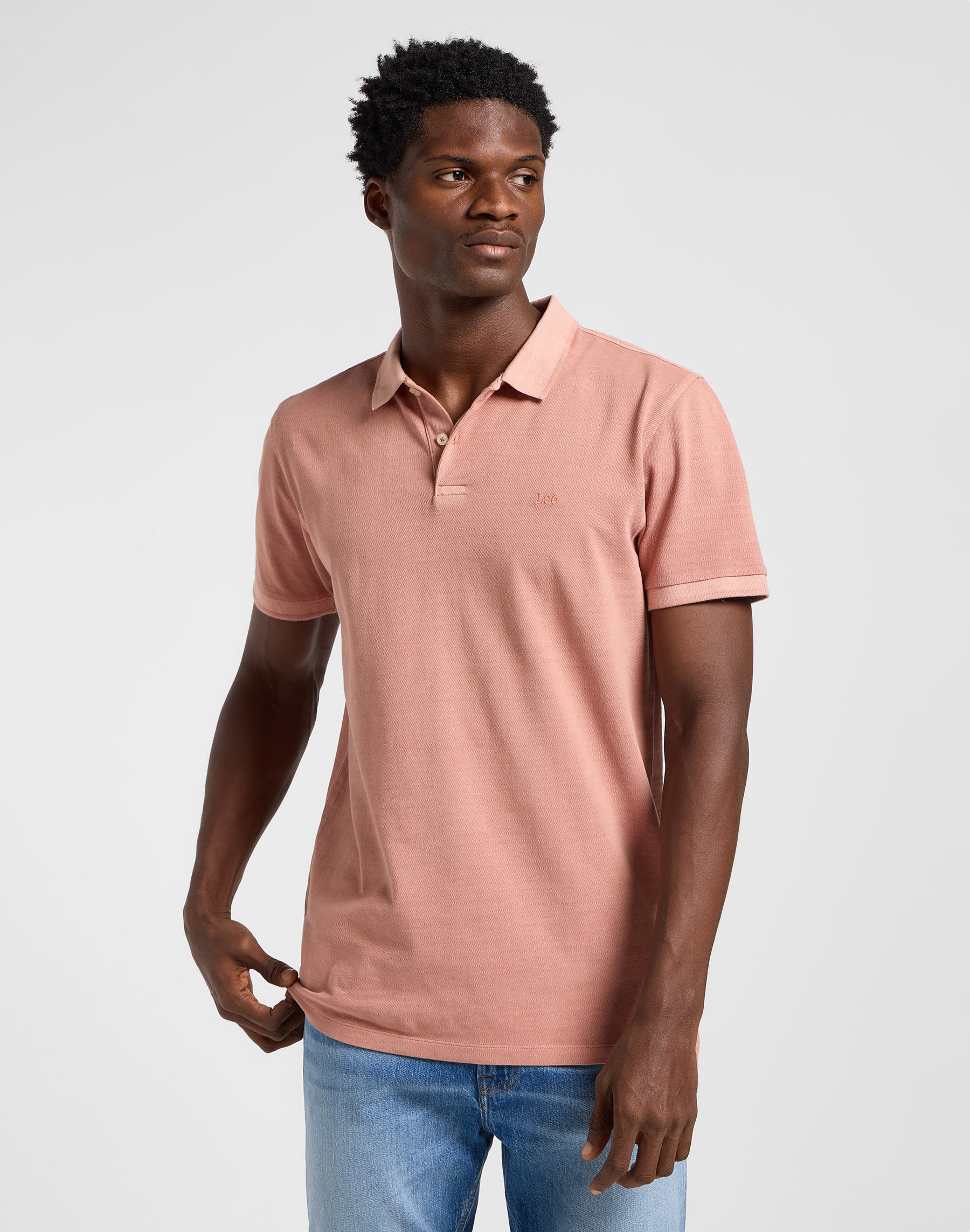 Polo tinta in capo in color seppia T-Shirt Lee