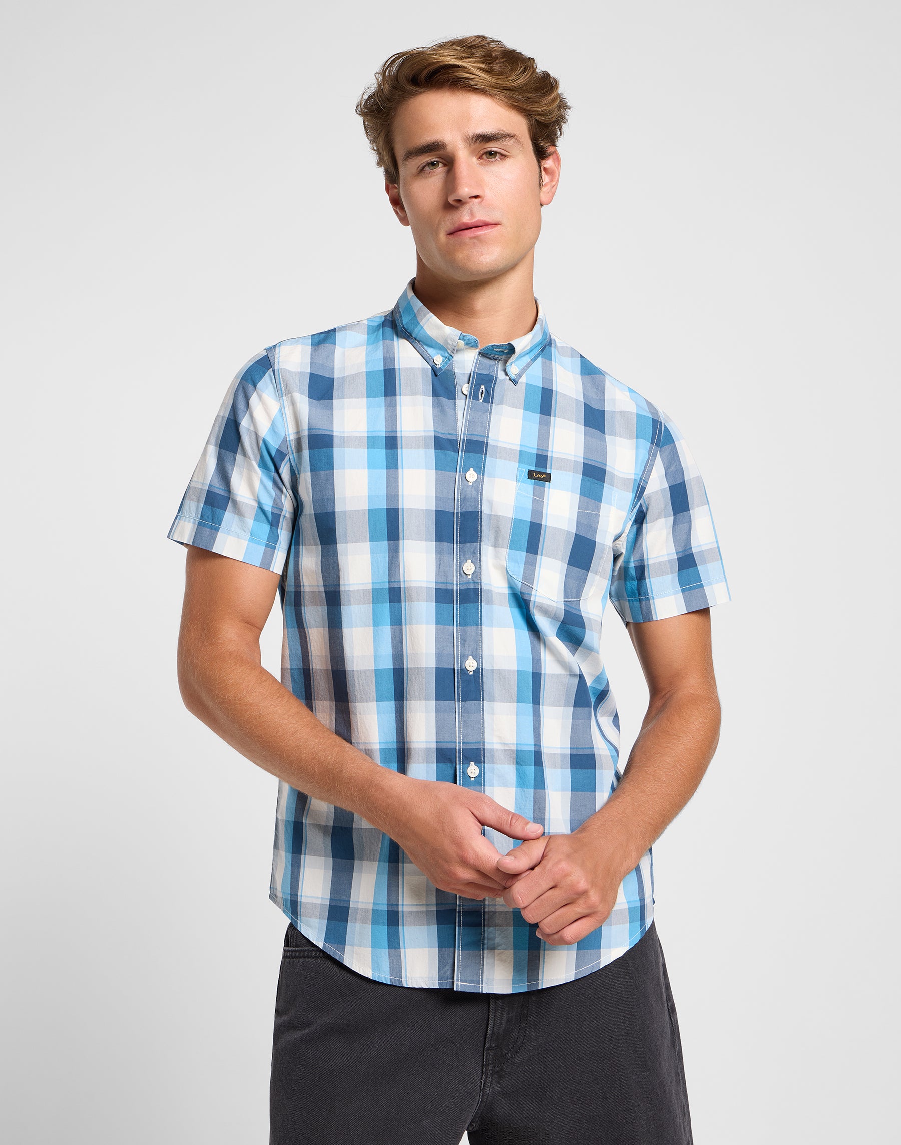 Lee Button Down Ss in Orion Camicie Lee