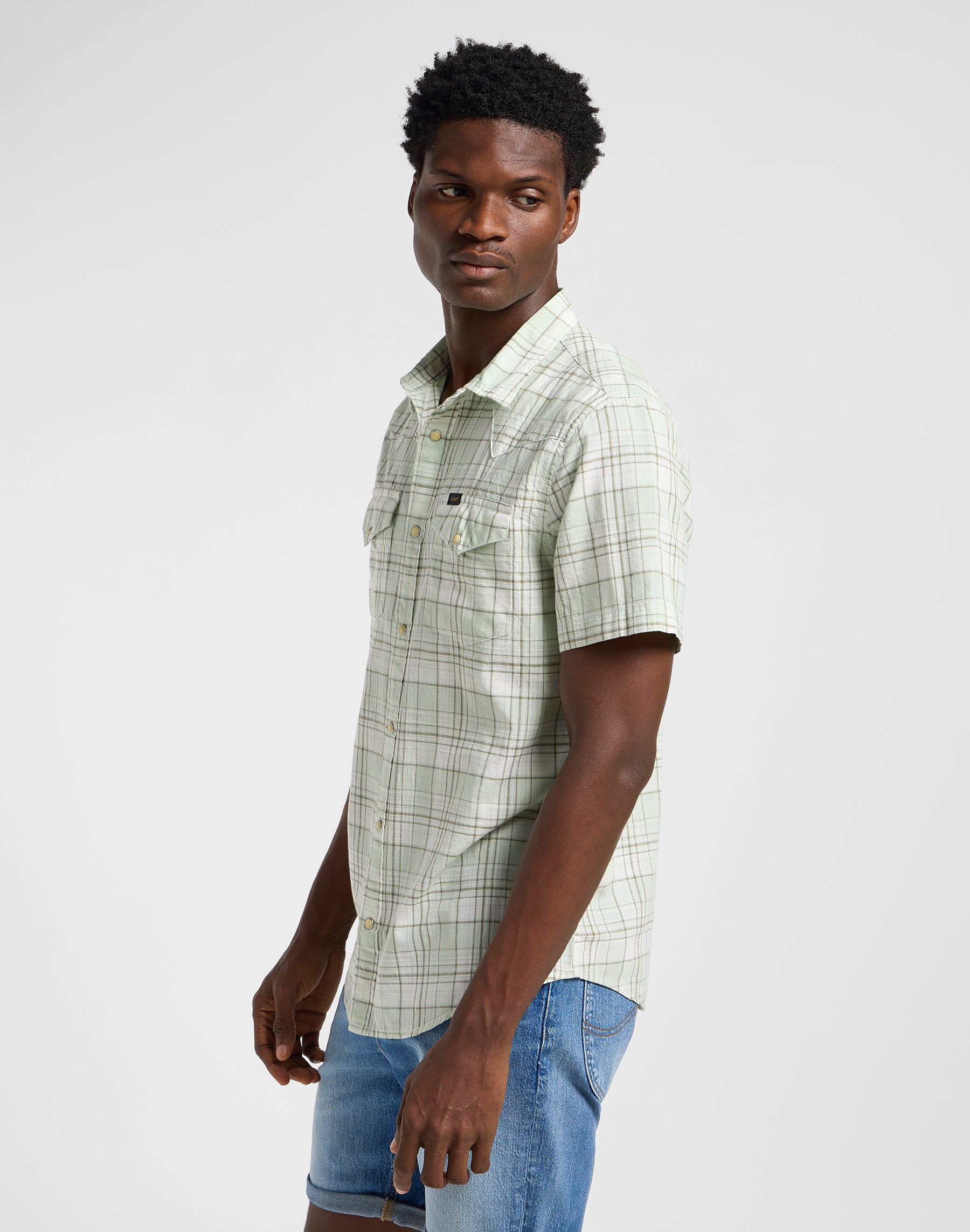 Ss Western Shirt in Mercantile Sage Ombre Camicie Lee