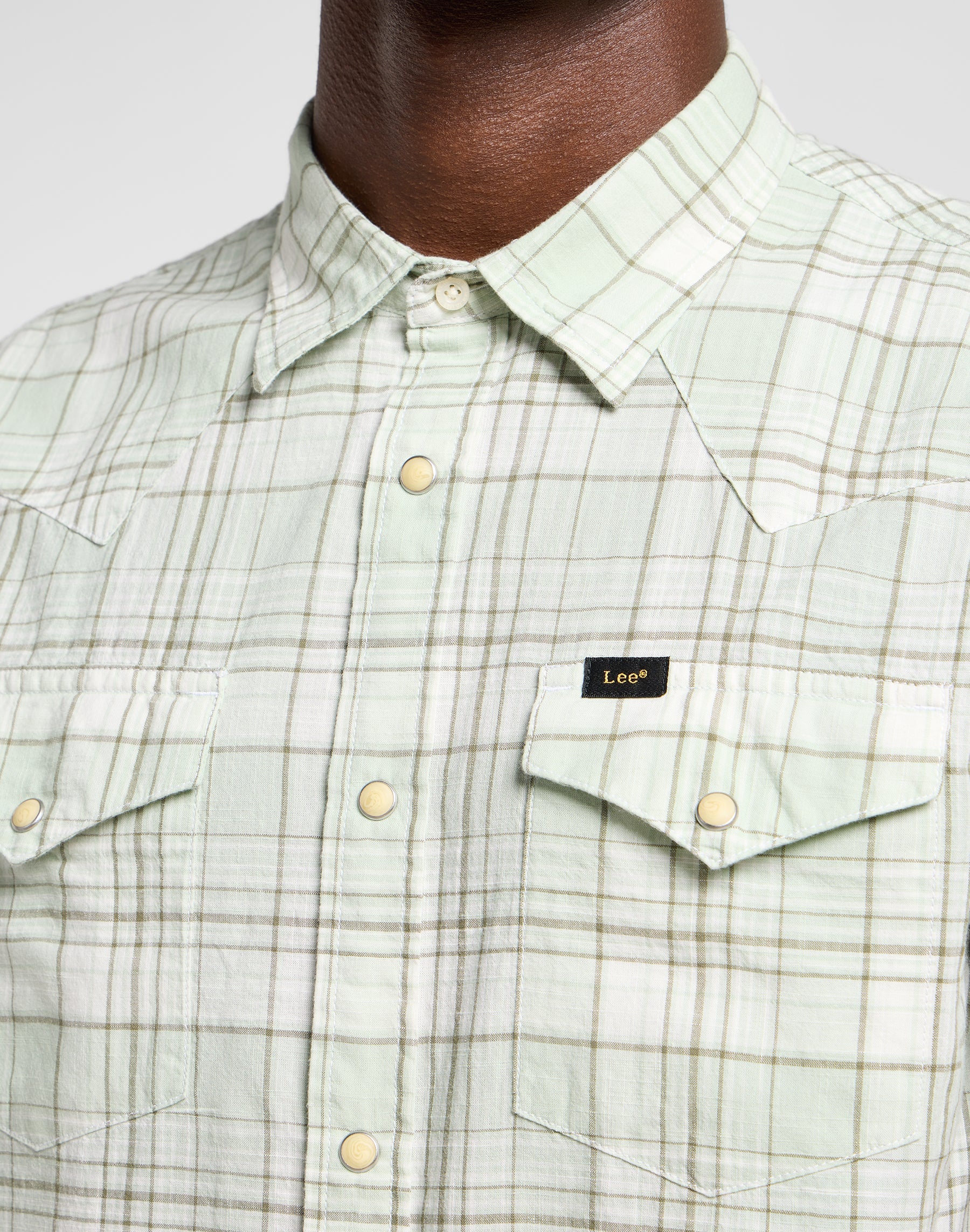Ss Western Shirt in Mercantile Sage Ombre Camicie Lee