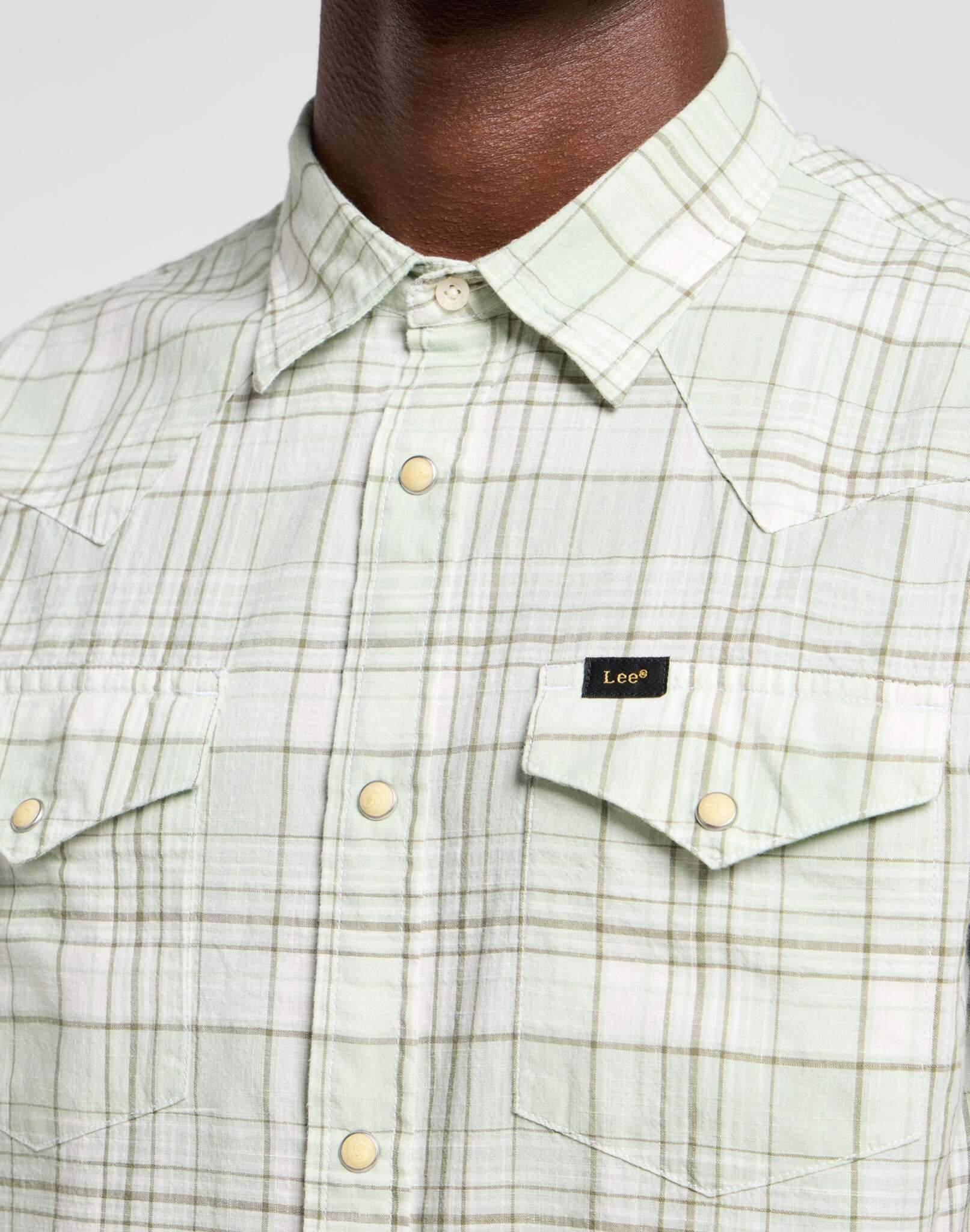 Ss Western Shirt in Mercantile Sage Ombre Camicie Lee