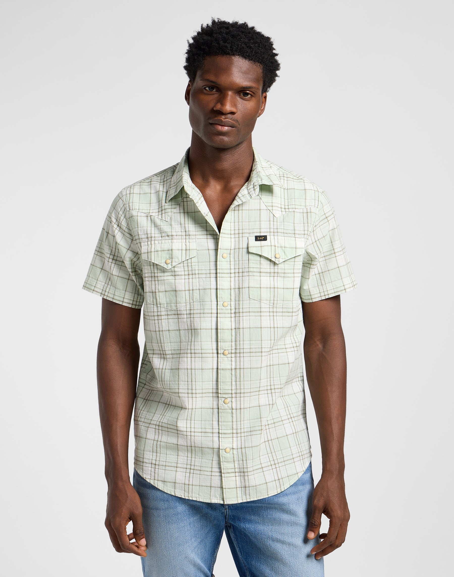 Ss Western Shirt in Mercantile Sage Ombre Camicie Lee