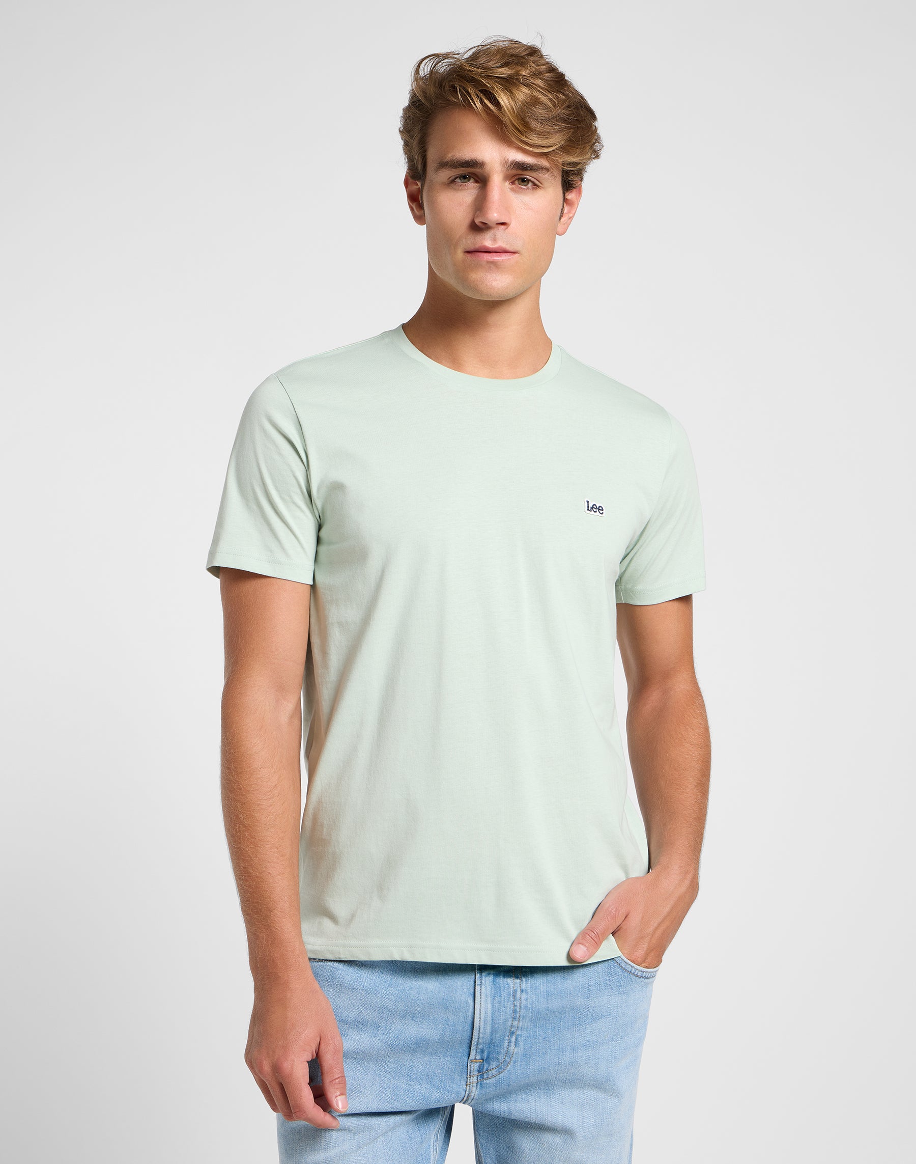 Ss Patch Logo Tee in morbida salvia T-Shirt Lee