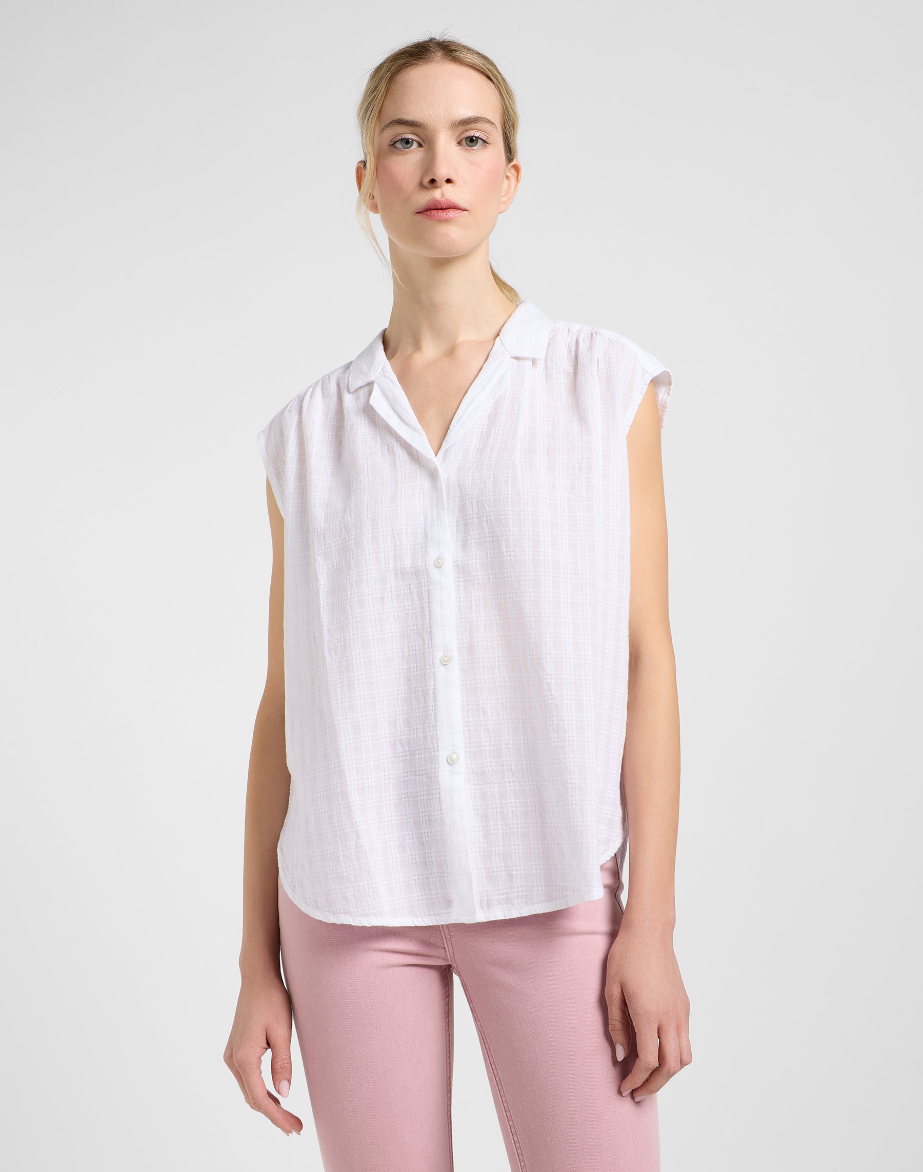 Camicia con maniche a cappuccio in bianco brillante Camicie Lee
