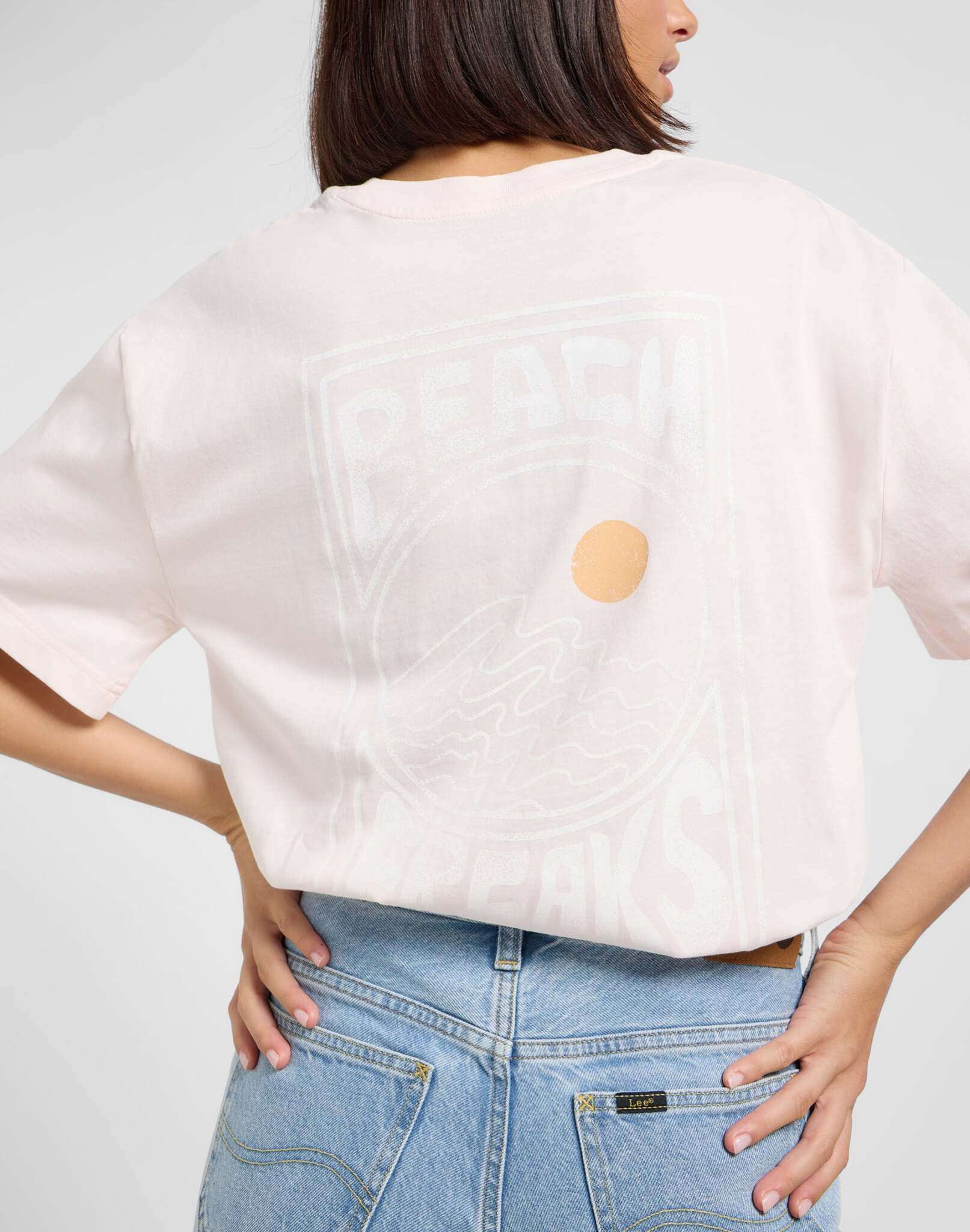 Maglietta grafica in Rosa Ghiaccio T-Shirt Lee