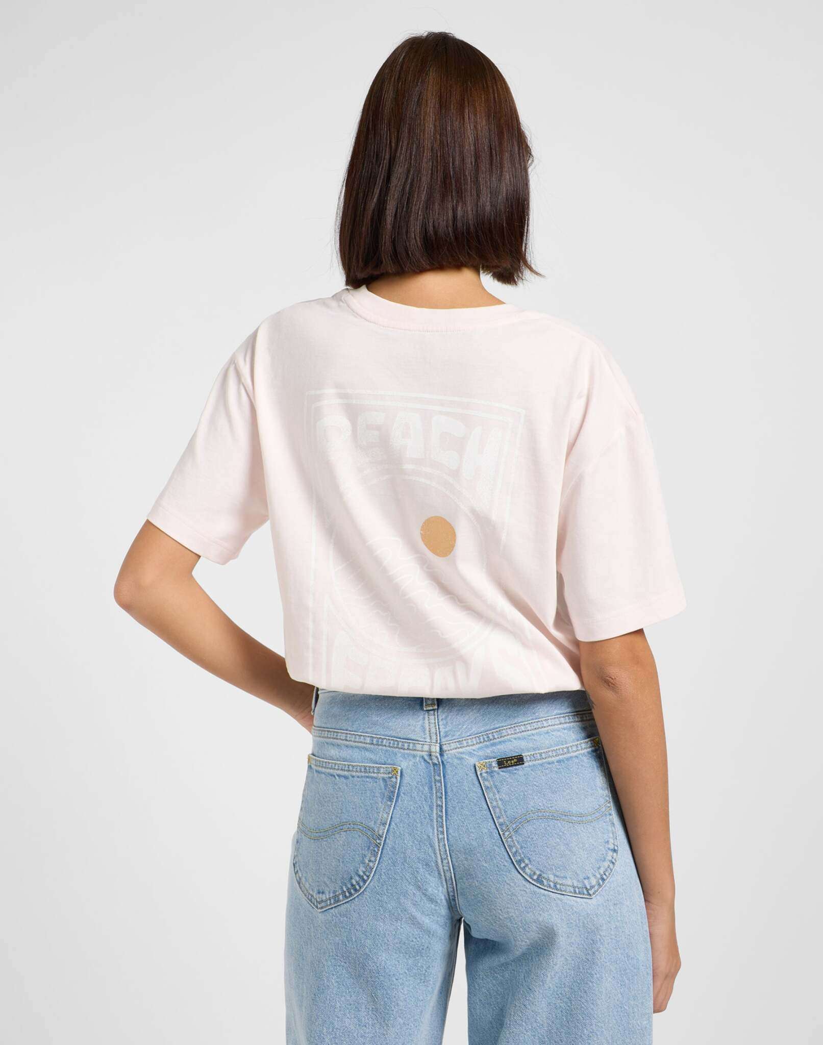 Maglietta grafica in Rosa Ghiaccio T-Shirt Lee