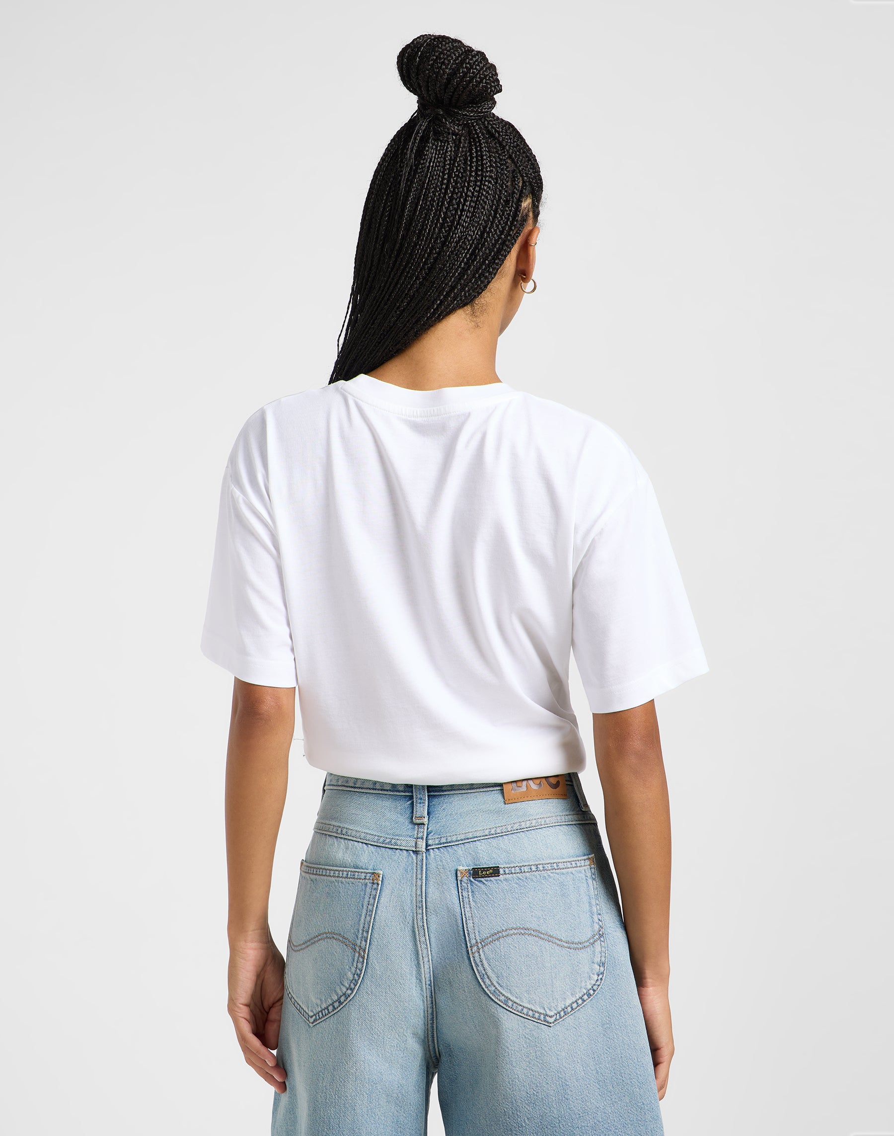 T-shirt grafica in bianco brillante Lee