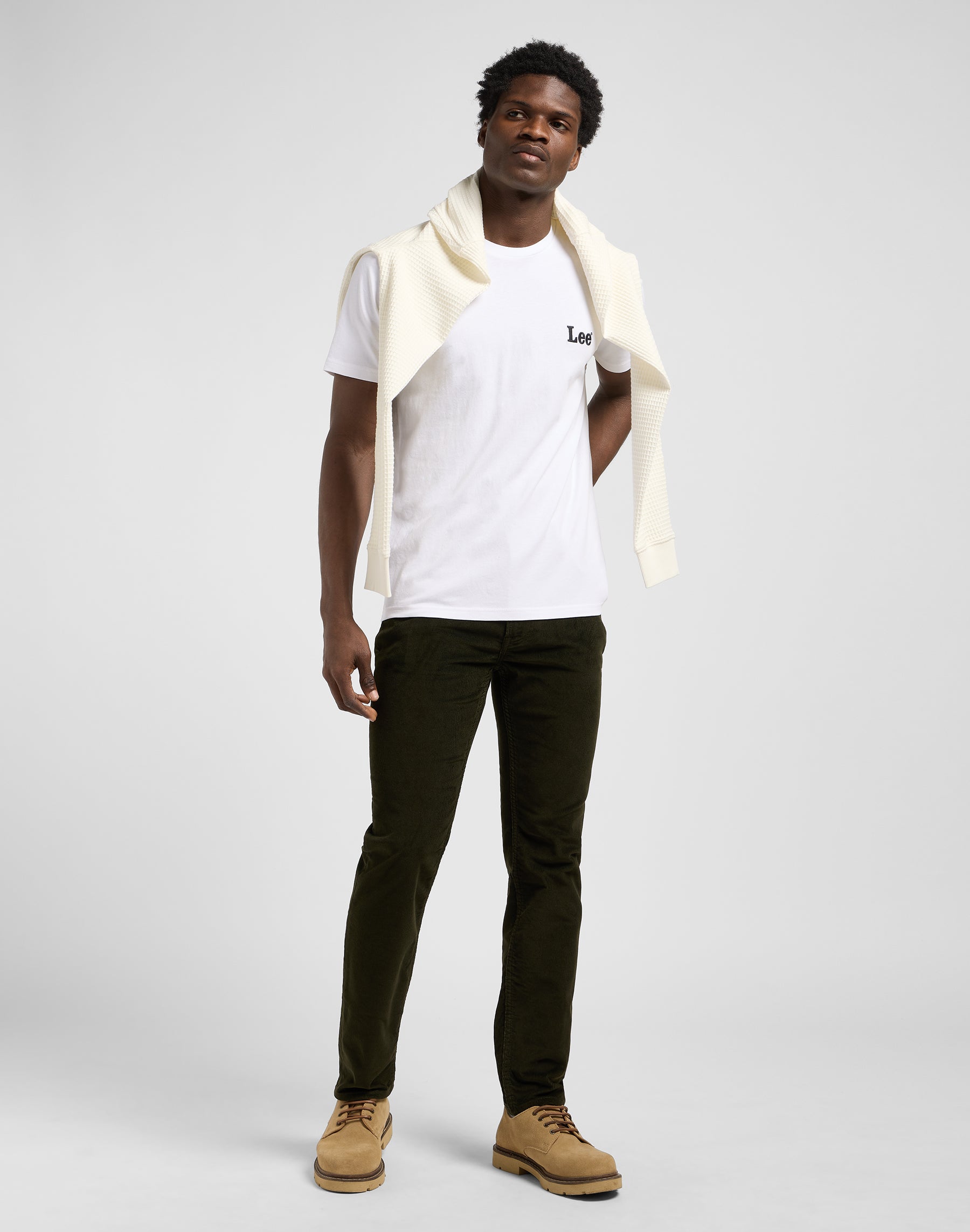 Ss Small Logo Tee in bianco brillante Magliette Lee
