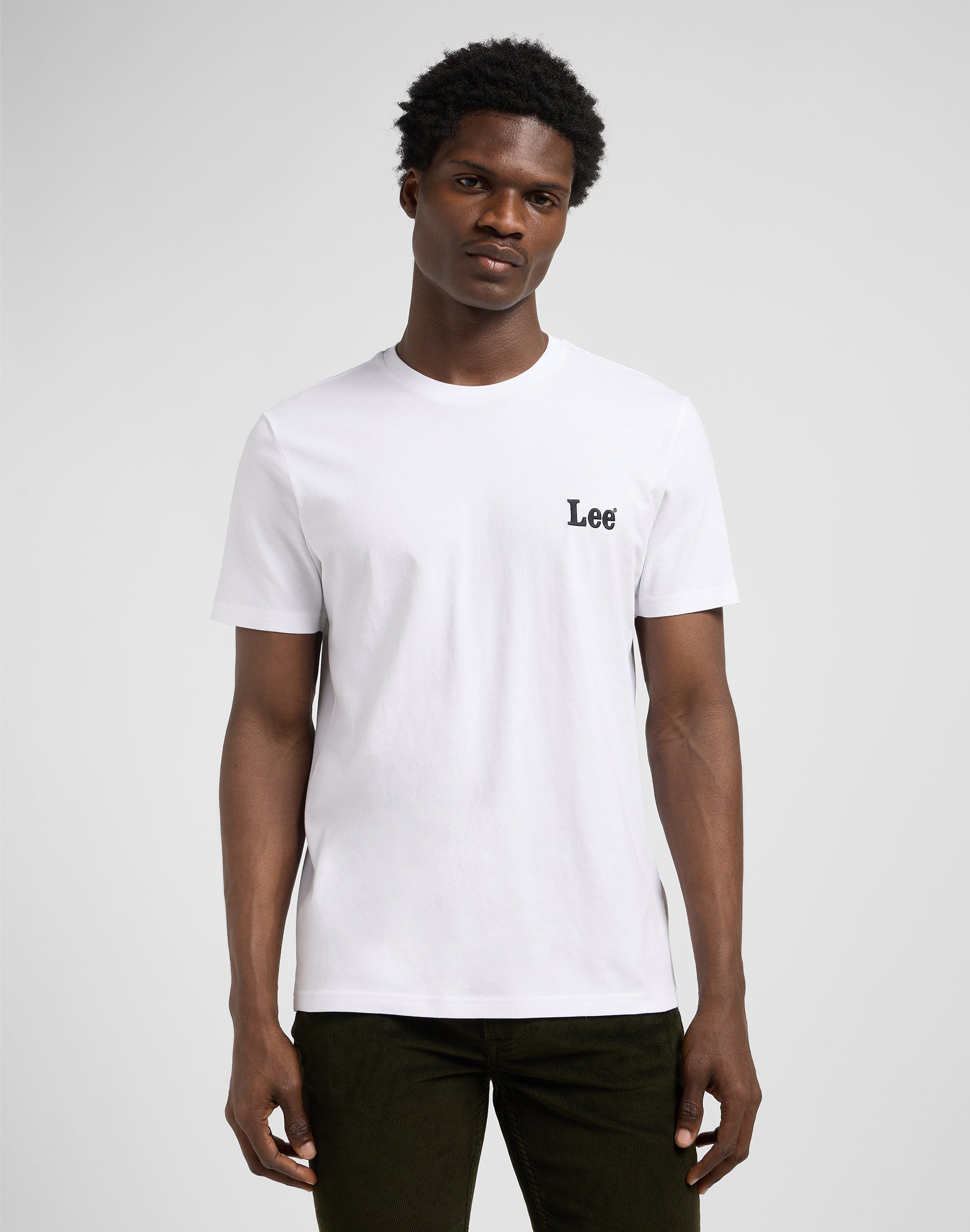Ss Small Logo Tee in bianco brillante Magliette Lee