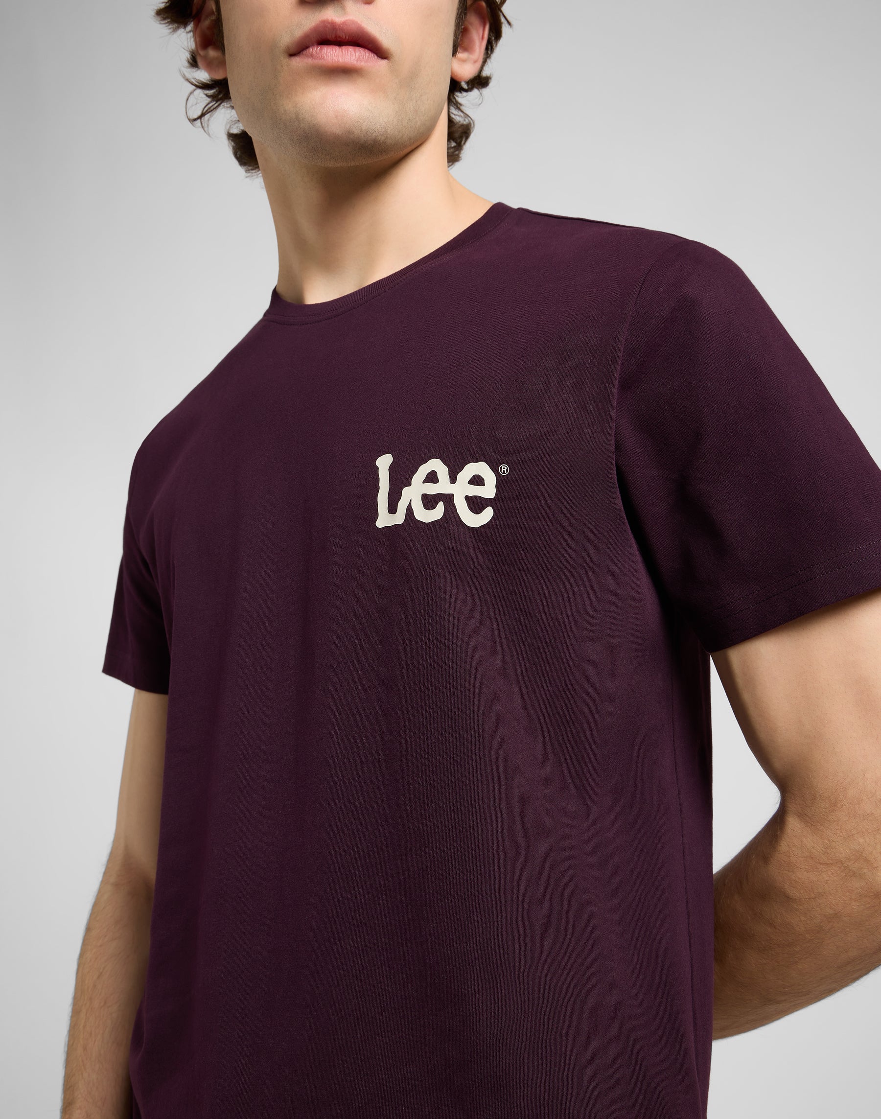 T-shirt media Wobbly Lee in vino profondo T-Shirt Lee